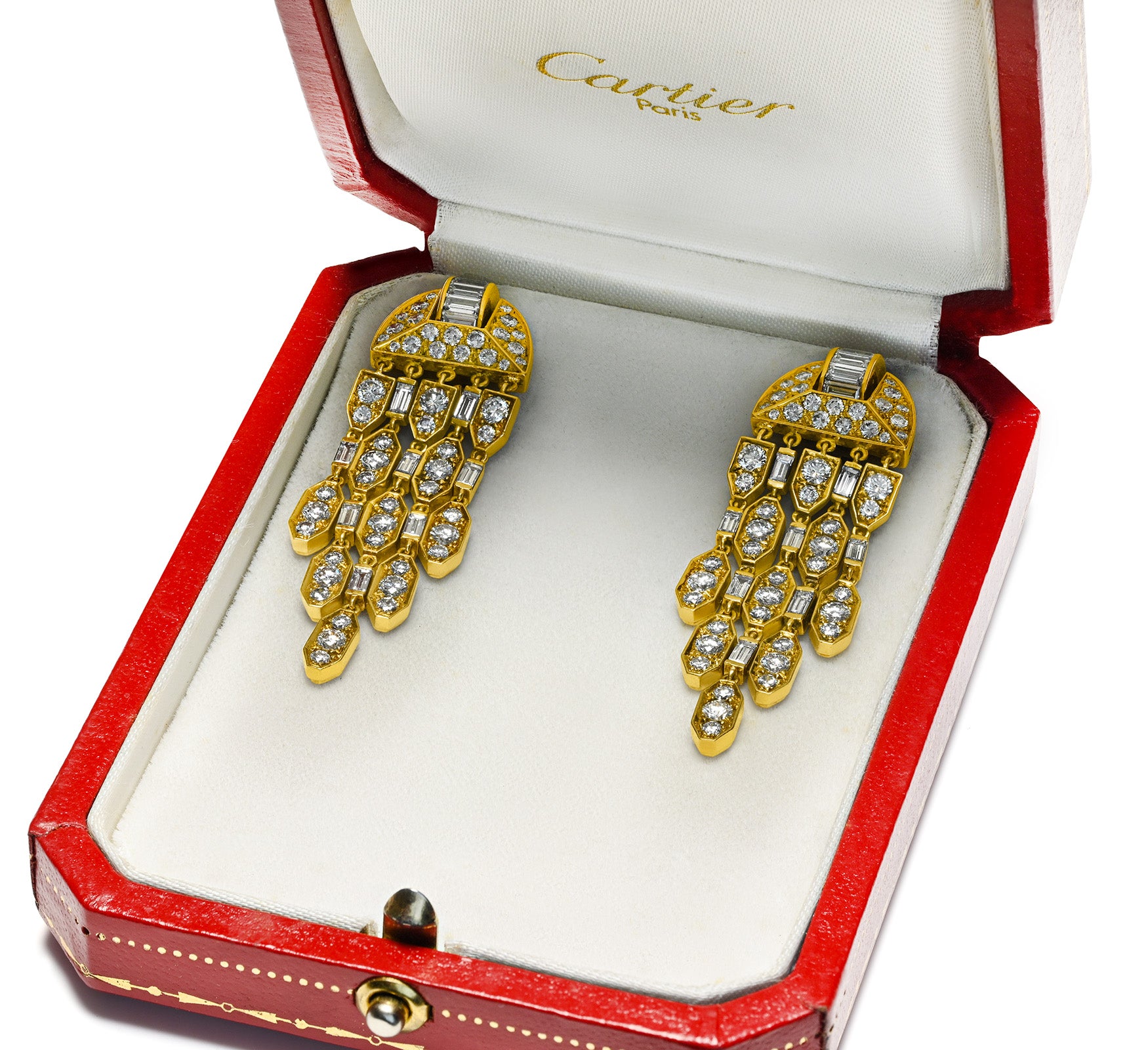 Cartier Diamond Earrings in Cartier Box
