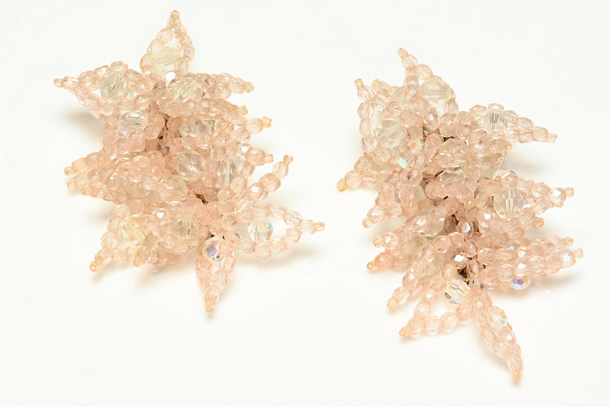 Coppola e Toppo for Emilio Pucci Pink Crystal Beaded Earrings