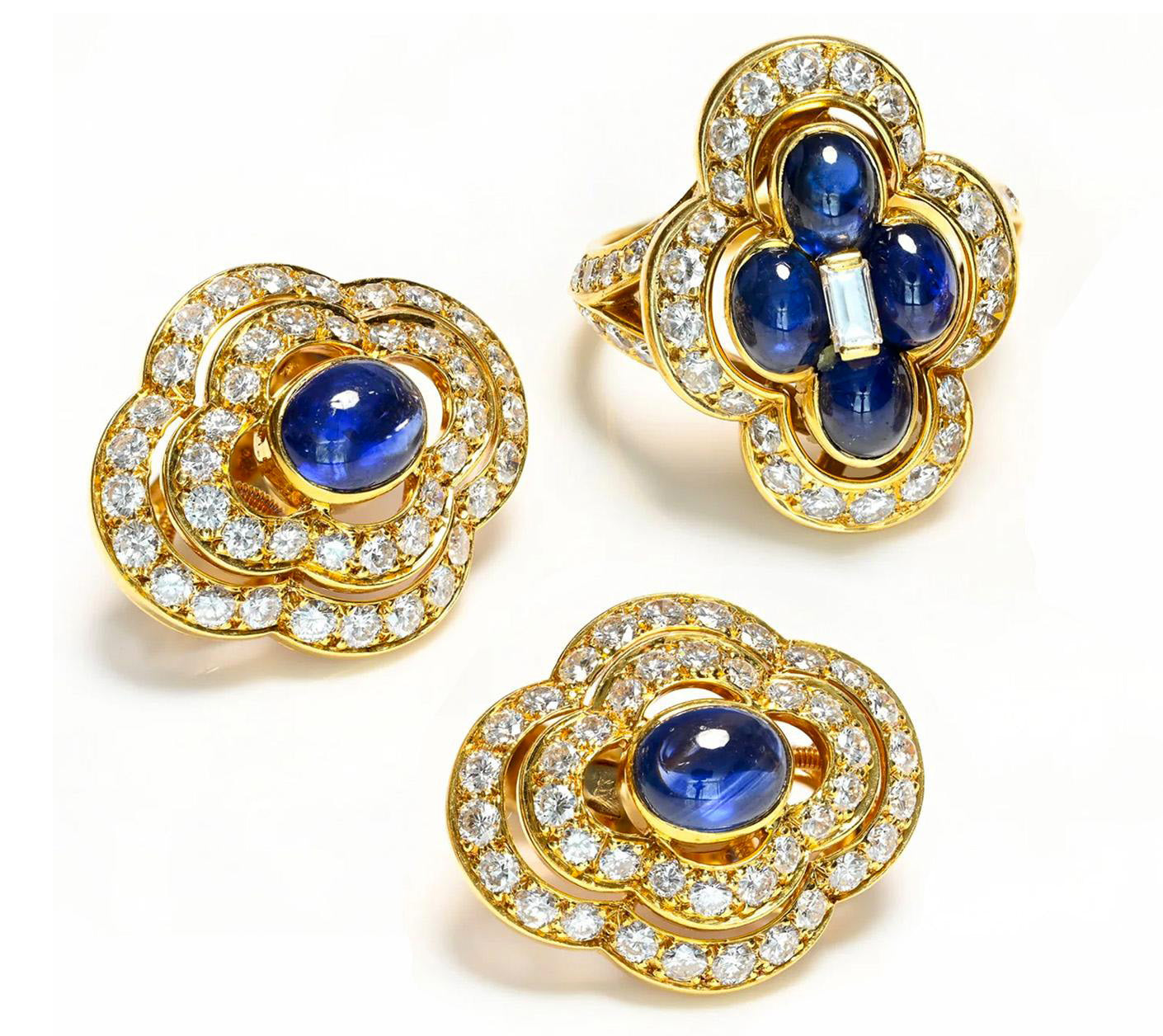 Cartier Paris 18K Diamond Earrings Ring