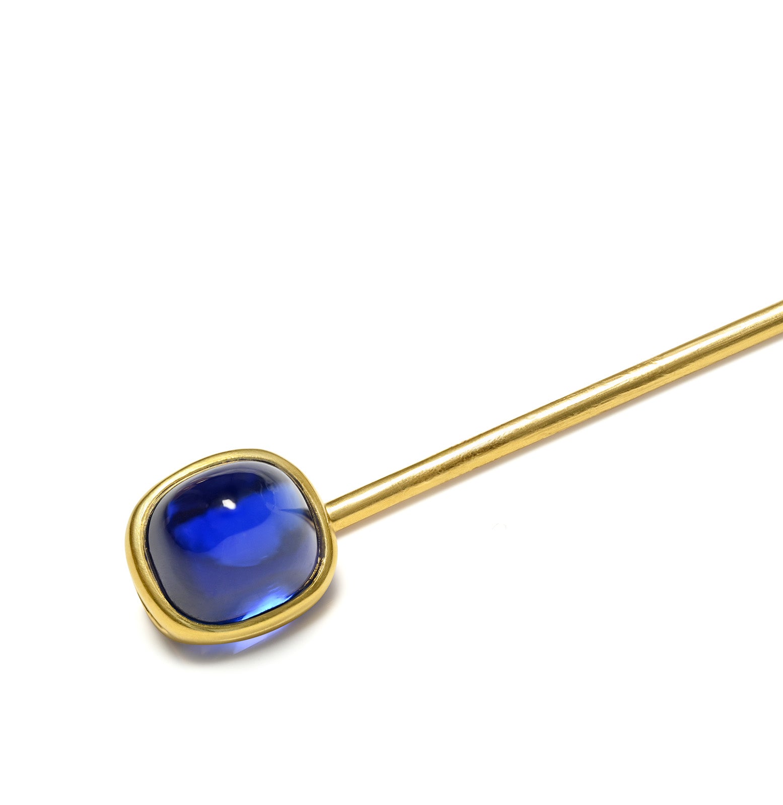 Kashmir Sapphire Gold Pin