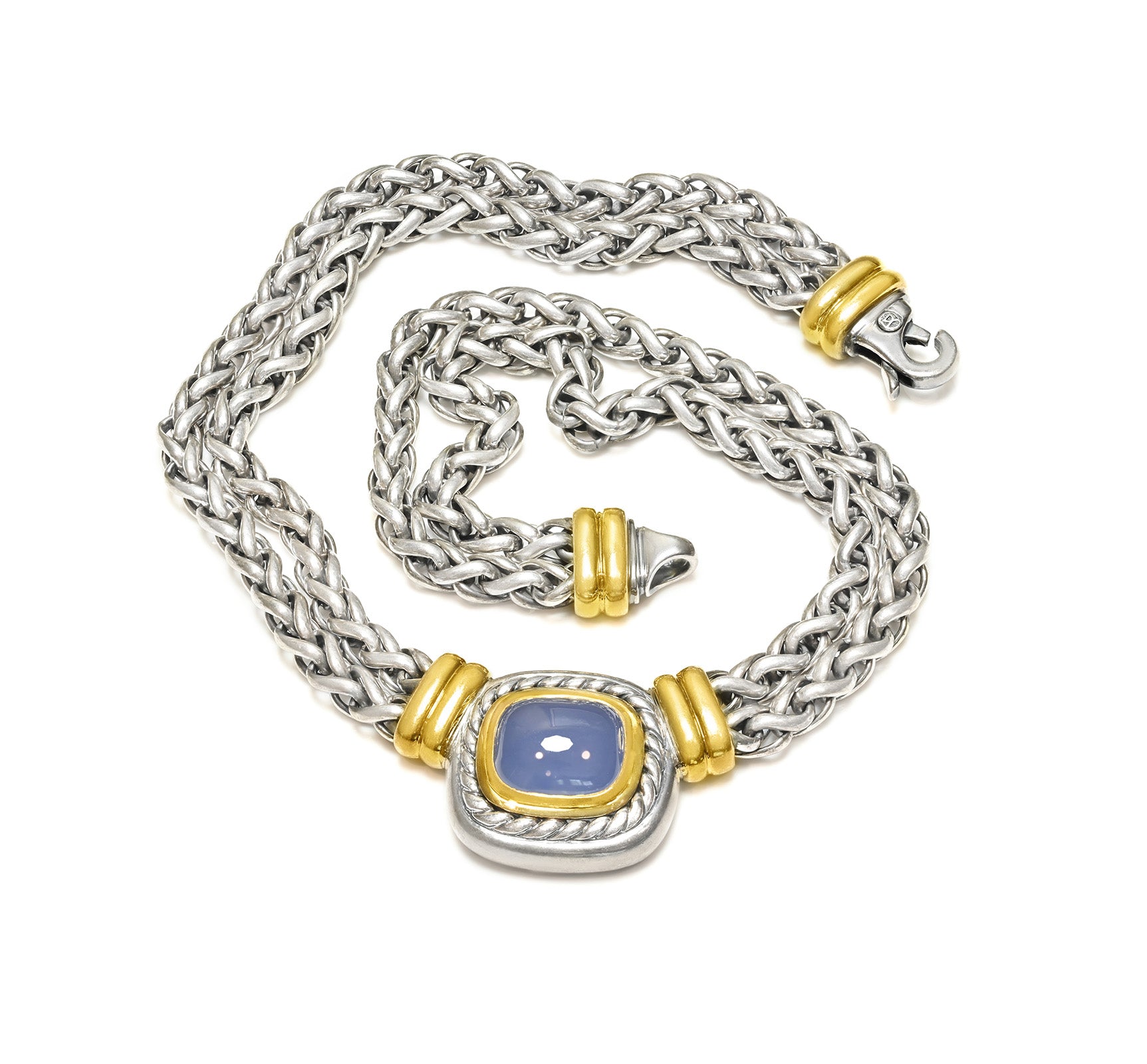 David Yurman Albion in Silver 14K Gold Chalcedony Necklace