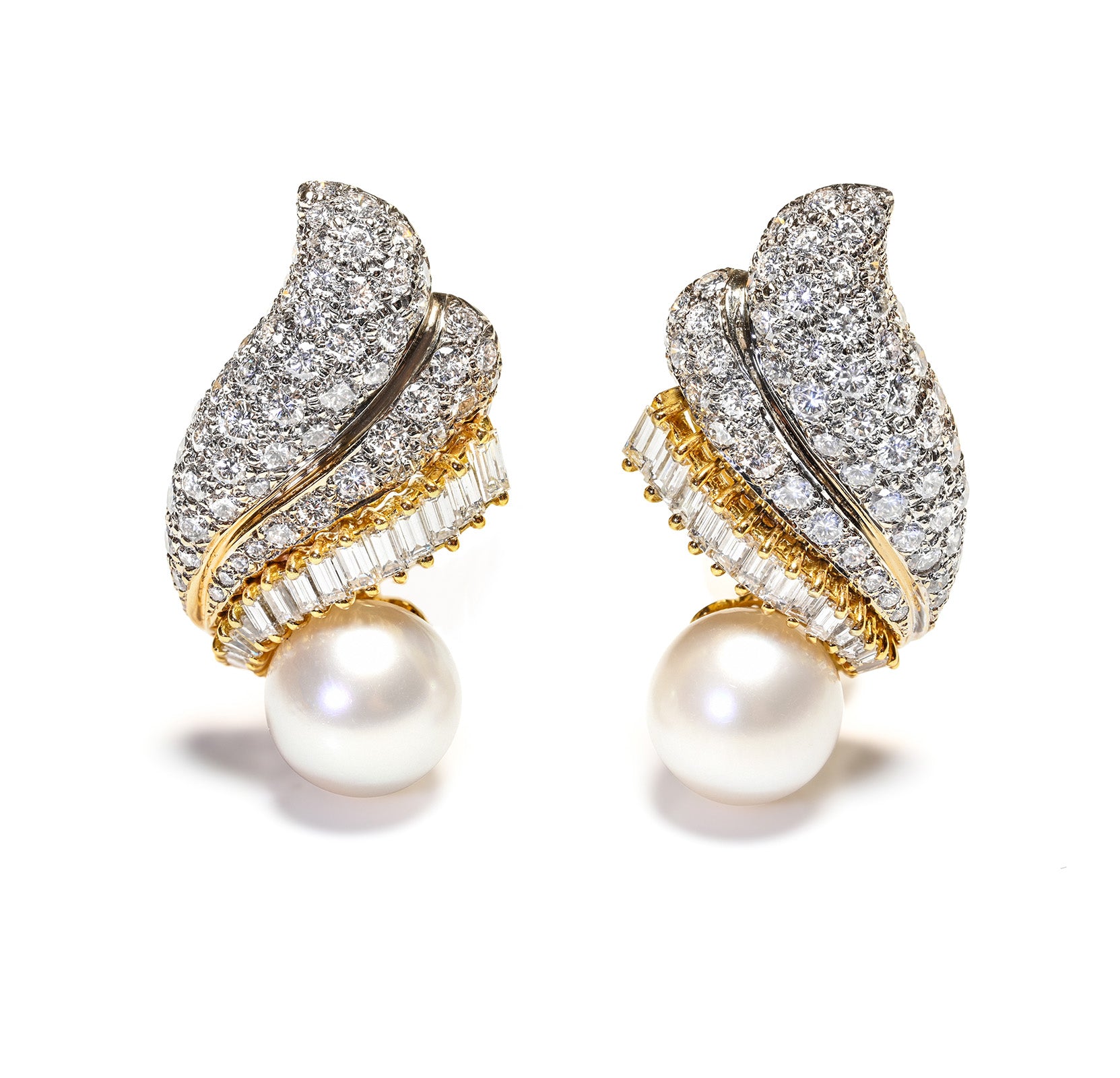 Diamond Pearl 18K Gold Earrings