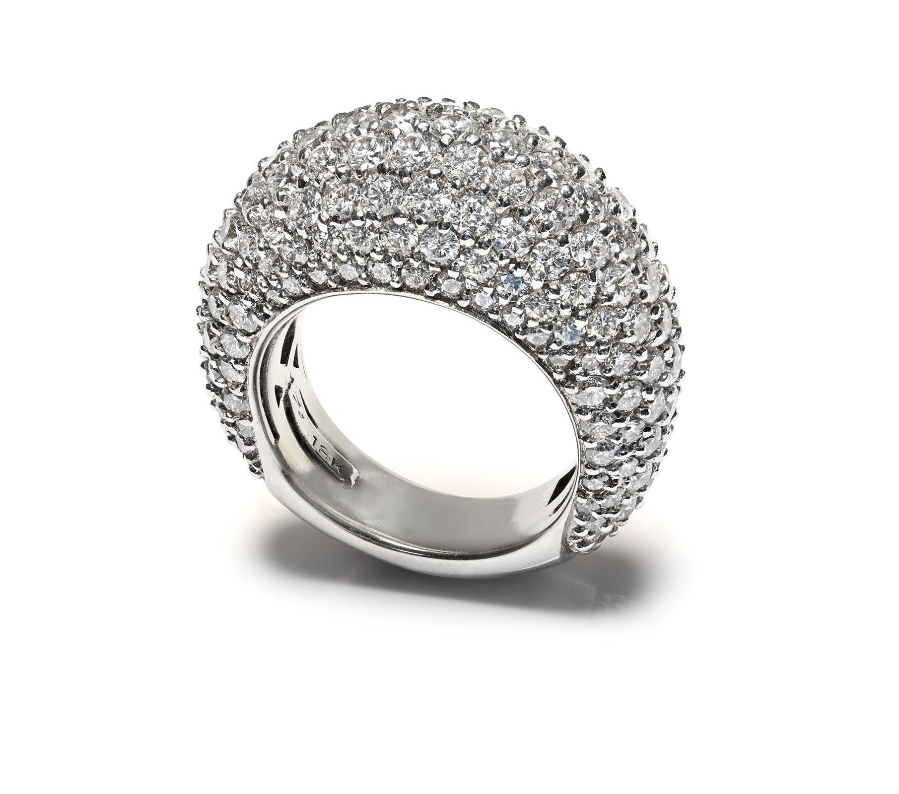 Pave Bombe Diamond 18K Gold Ring