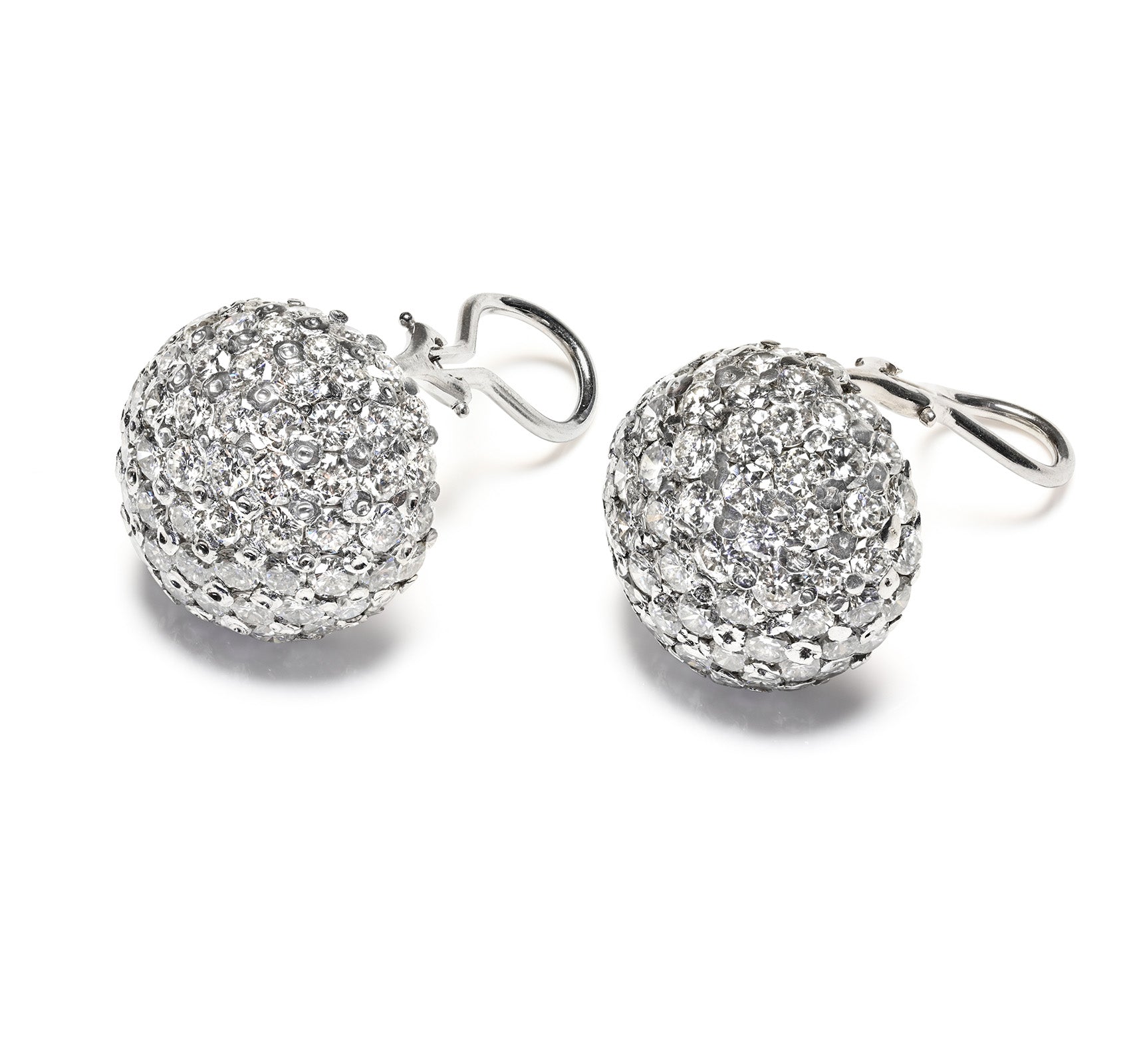 Diamond White Gold Dome Earrings