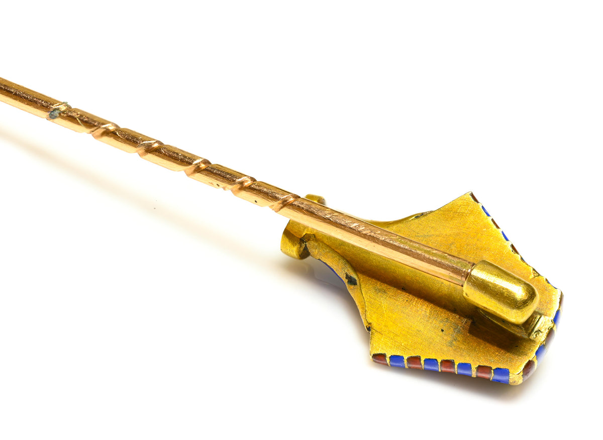 Antique Gold and Enamel Pharaoh Stick Pin