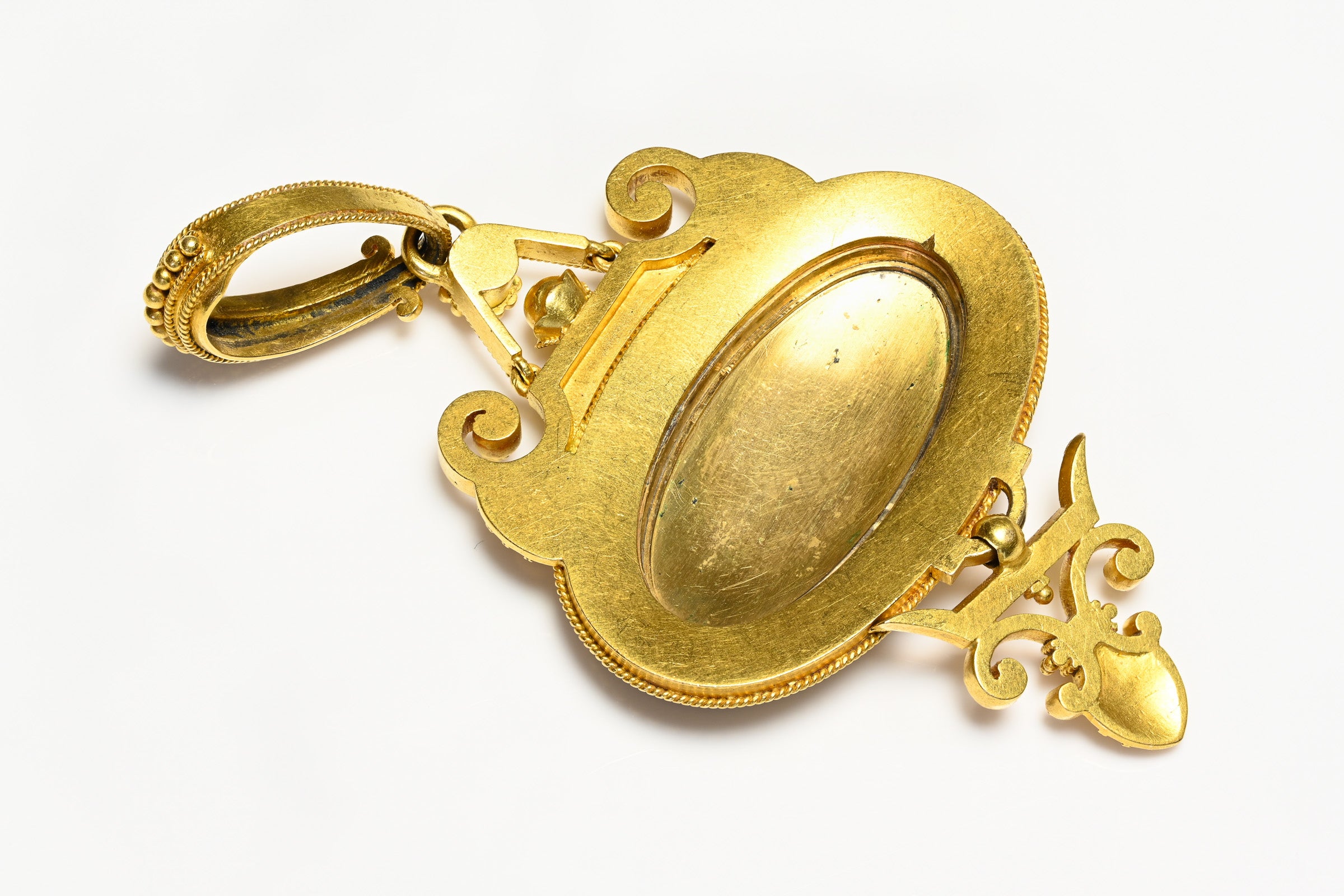 Eugène Fontenay Gold Enamel Diamond Pendant