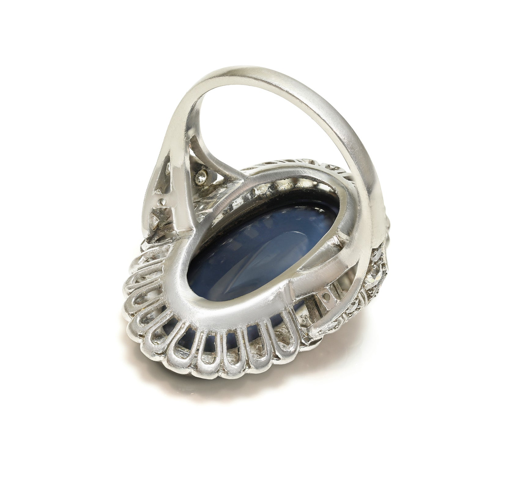 Fabulous Ring Exquisite Art Deco Black Opal Diamond Platinum Ring - Vintage