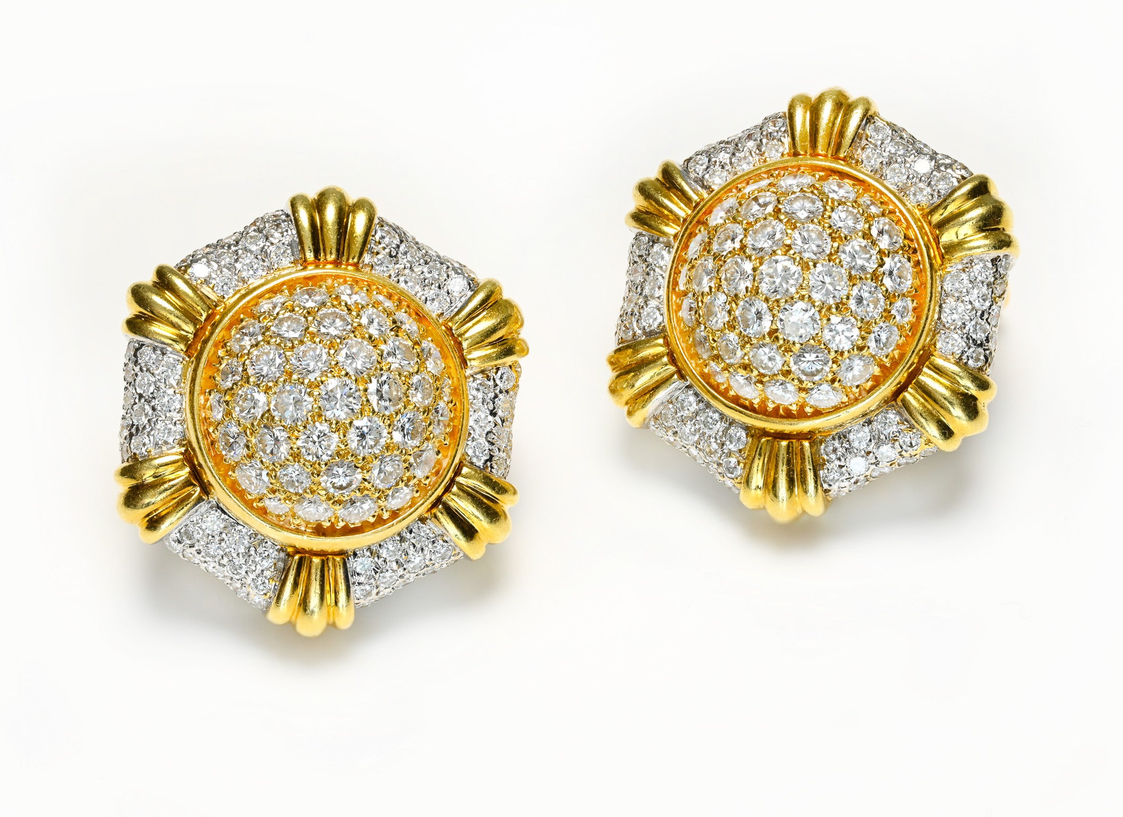 Gemlok 18K Yellow Gold Natural Diamond Earrings – 8.50 CTW