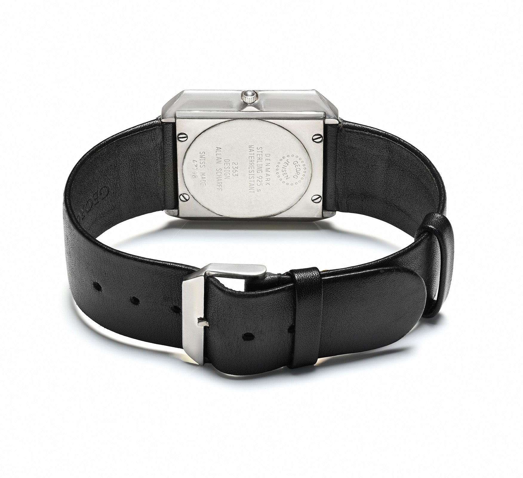 Georg Jensen Sterling Silver Designer Watch Allan Scharff vtg
