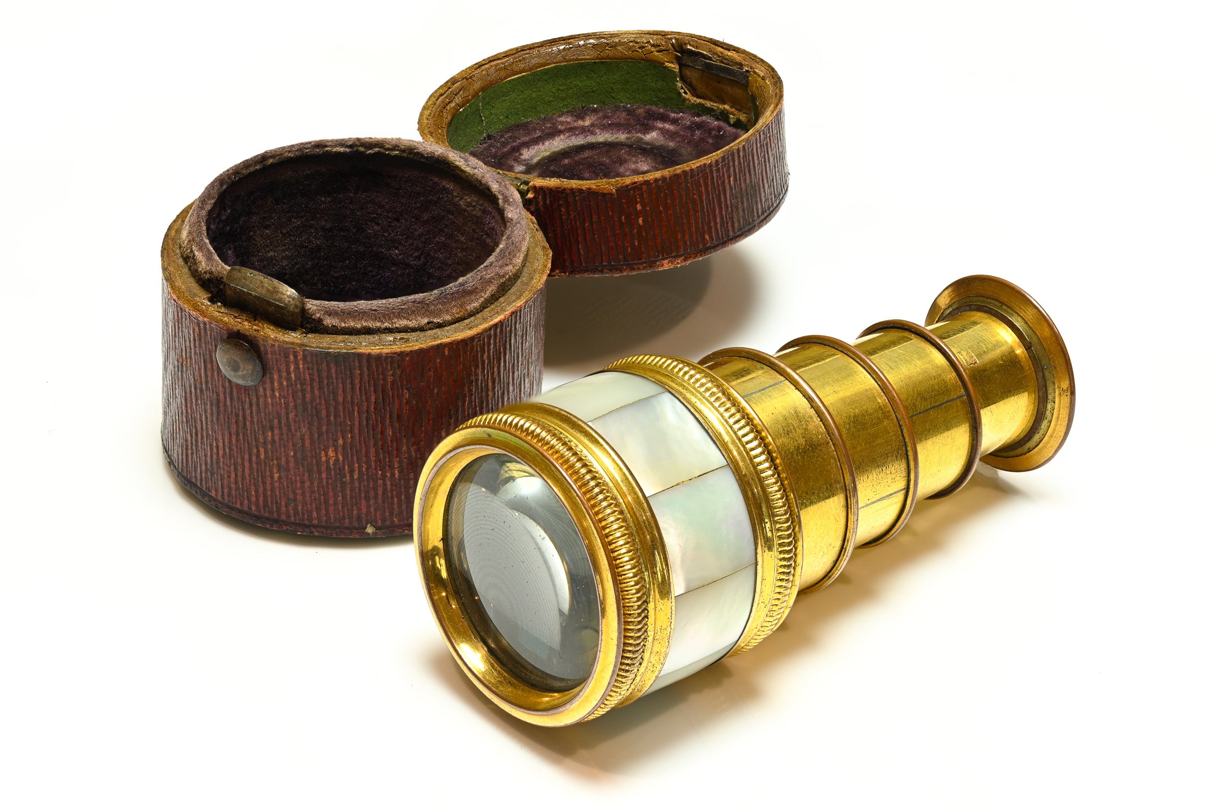 Georgian Mother Pearl Set Miniature Spyglass Telescope