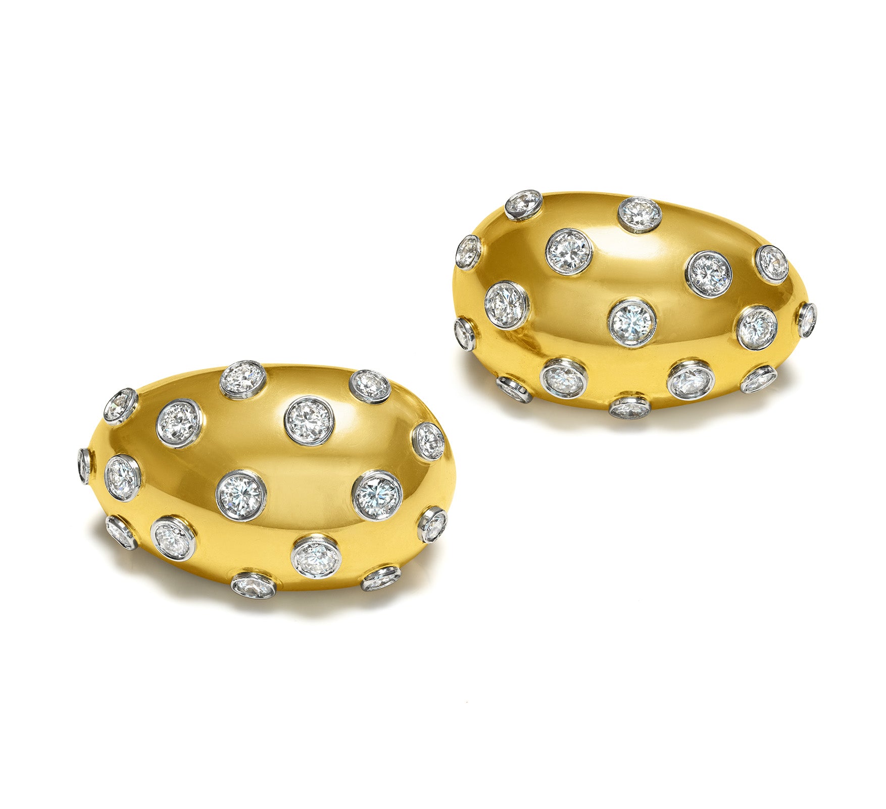 Vintage Hammerman Brothers 18K Diamond Clip-Post Earrings