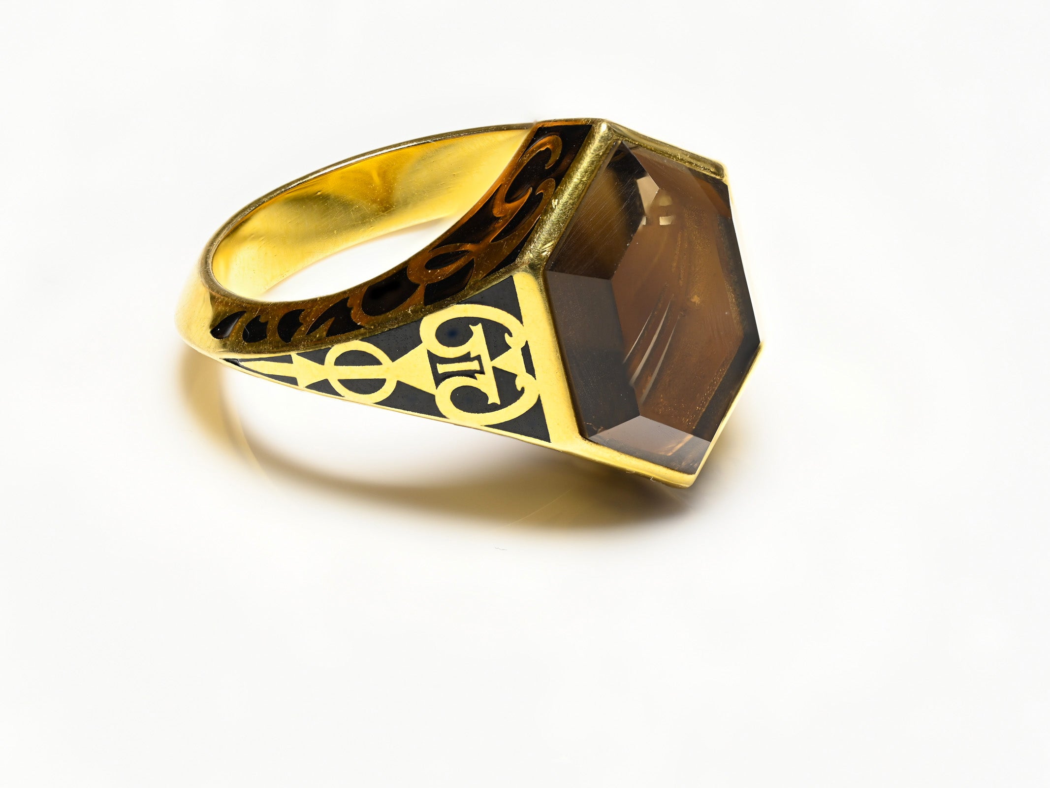 Helannona 18K Gold Enamel Men's Ring