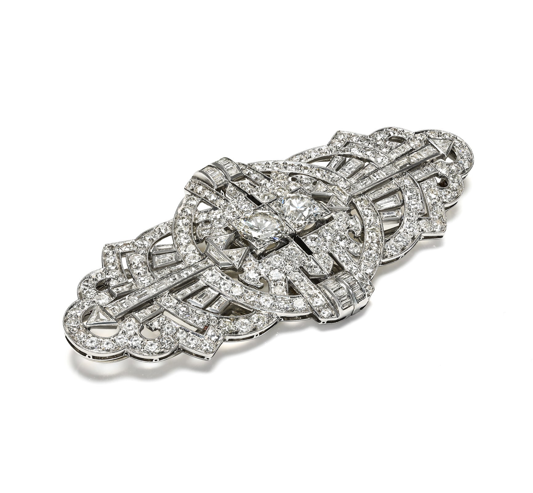Diamond Art Deco Brooch Platinum