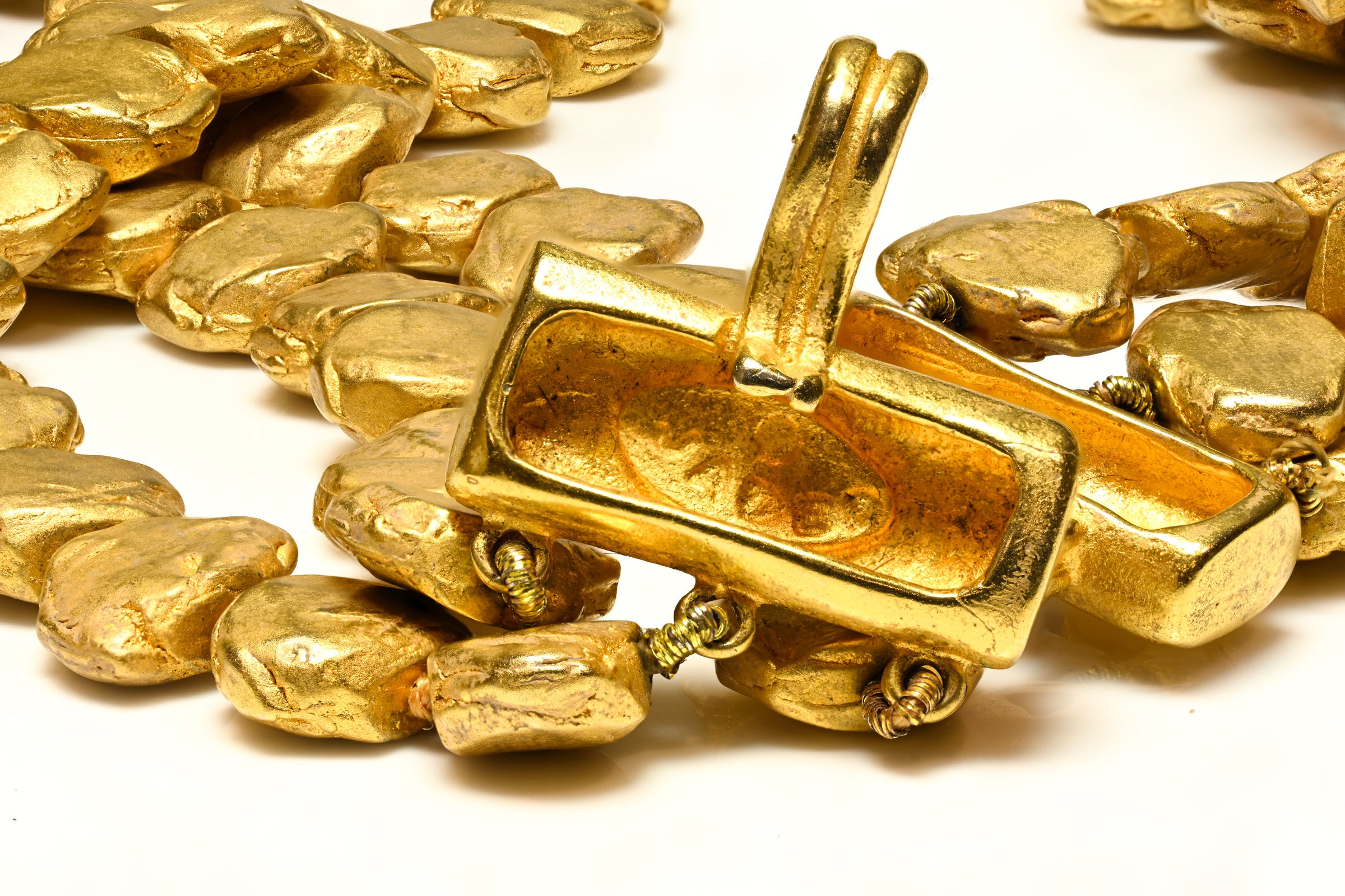 Jaded Gilded Sterling Silver Coin Collar Necklace 4