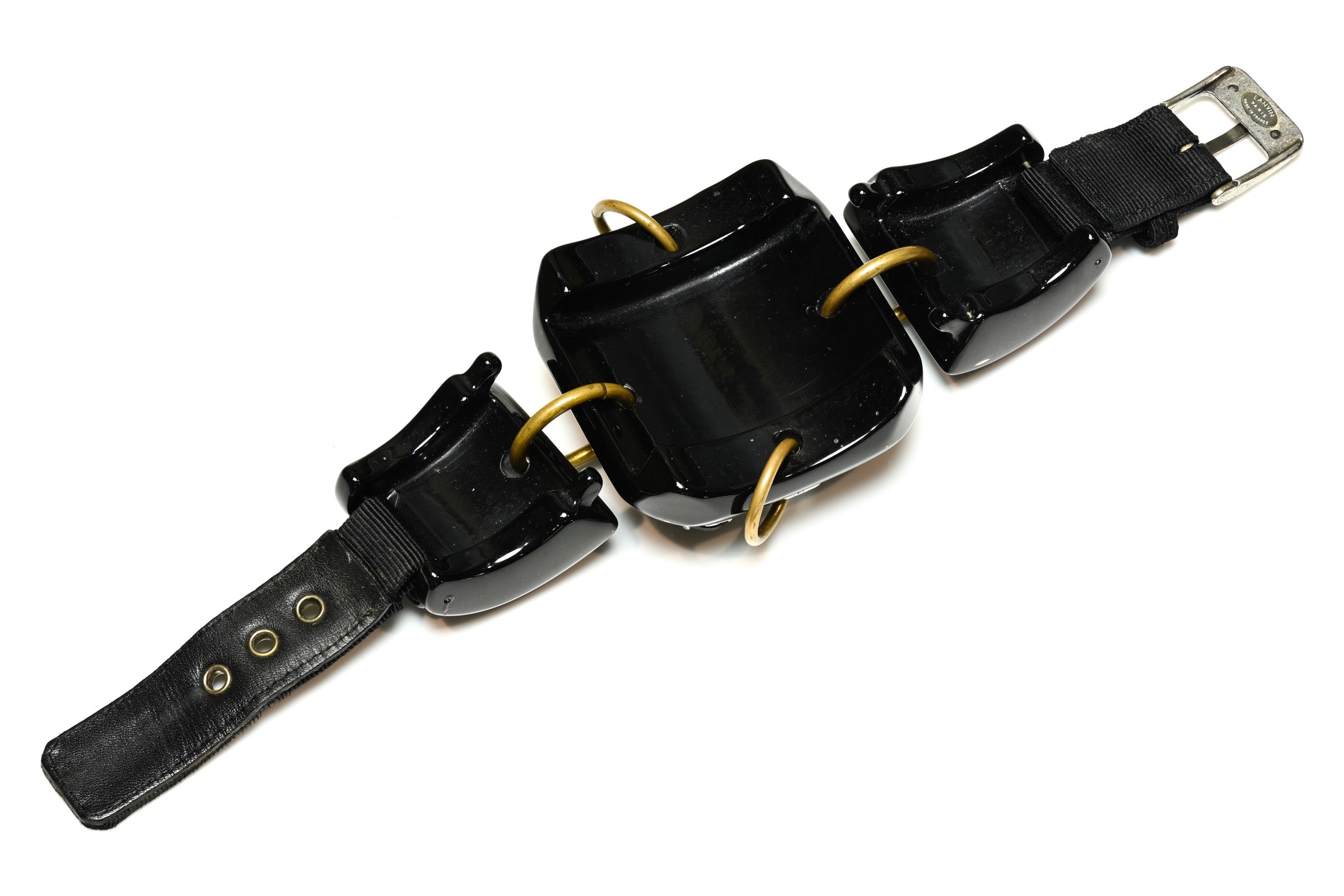 Lanvin Paris Alber Elbaz Black Resin Crystal Buckle Bracelet 2