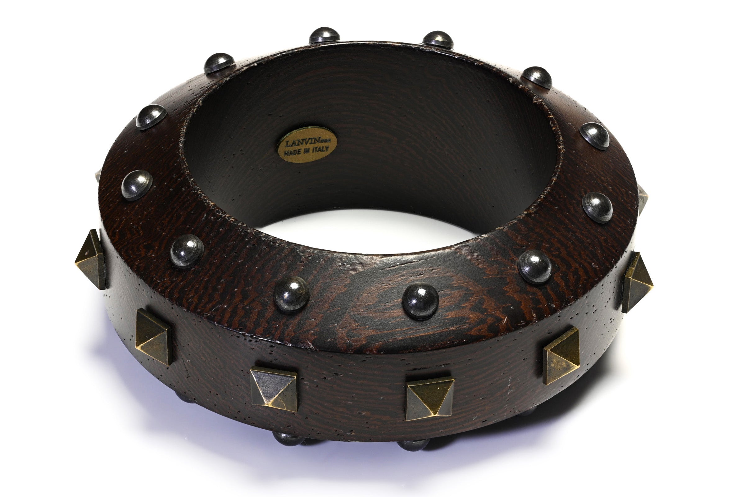 Lanvin Paris Alber Elbaz Wood Studded Set of Bangles 3