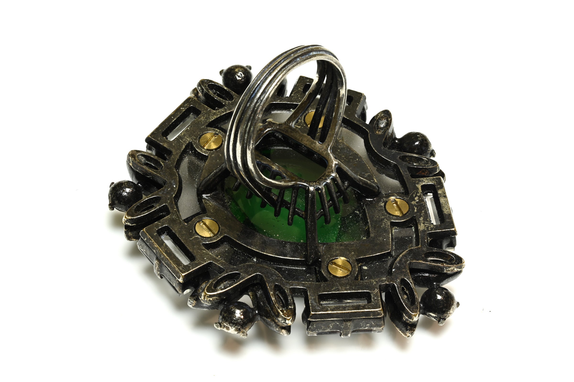 Lanvin Paris Fall 2012 Green Crystal Large Cocktail Ring 2