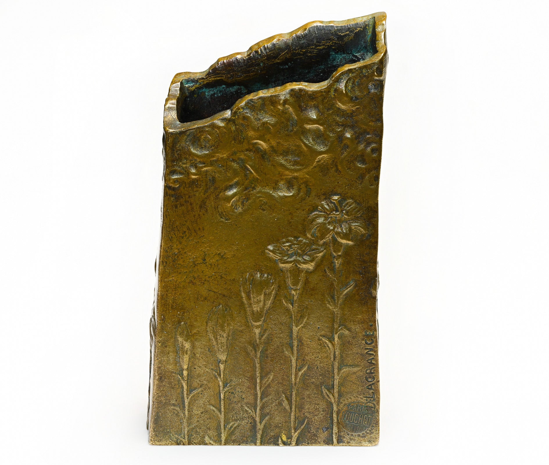Leon Noël Delagrange Art Nouveau Bronze Vase – Louchet