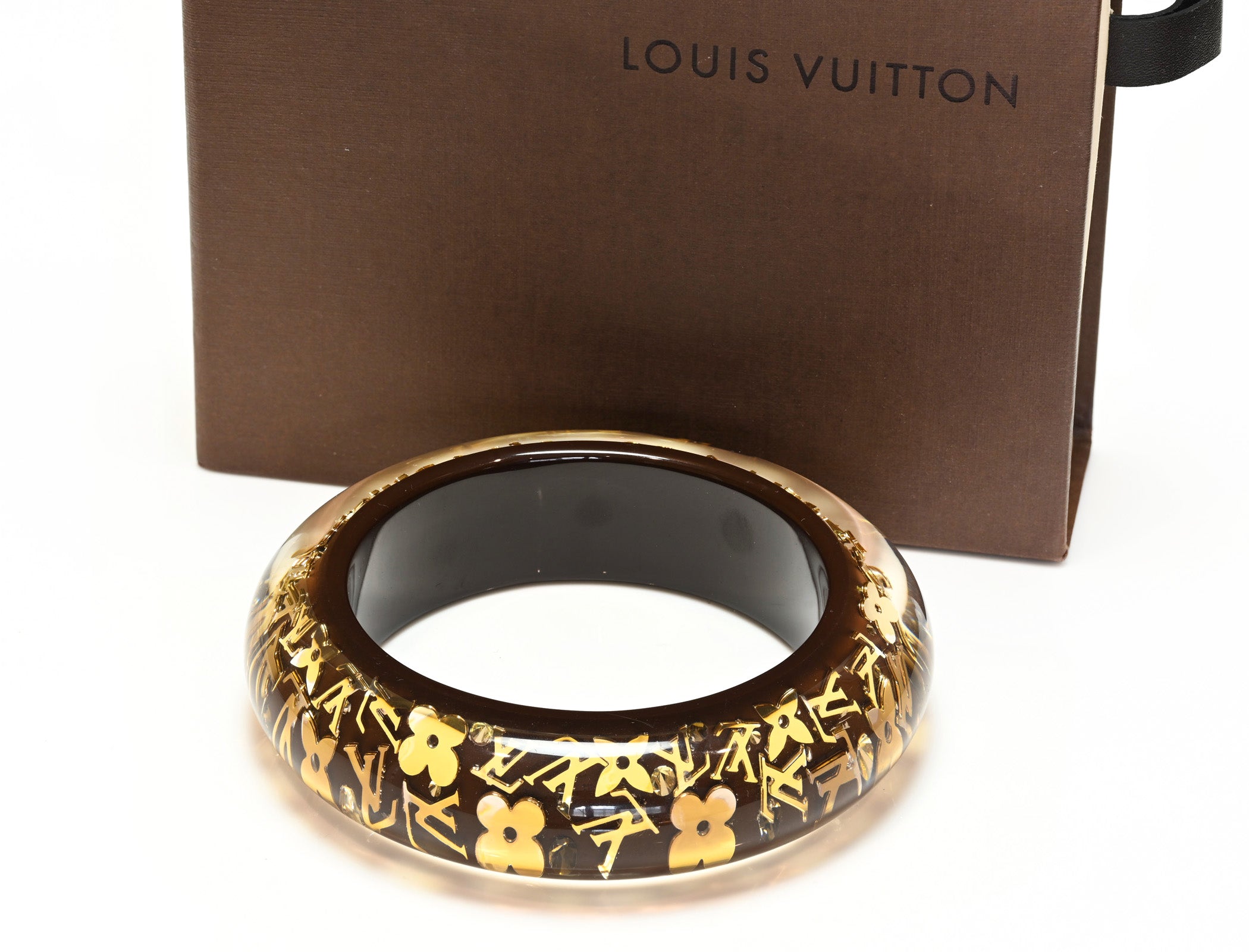 Louis Vuitton Brown Monogram Lucite Bangle Bracelet