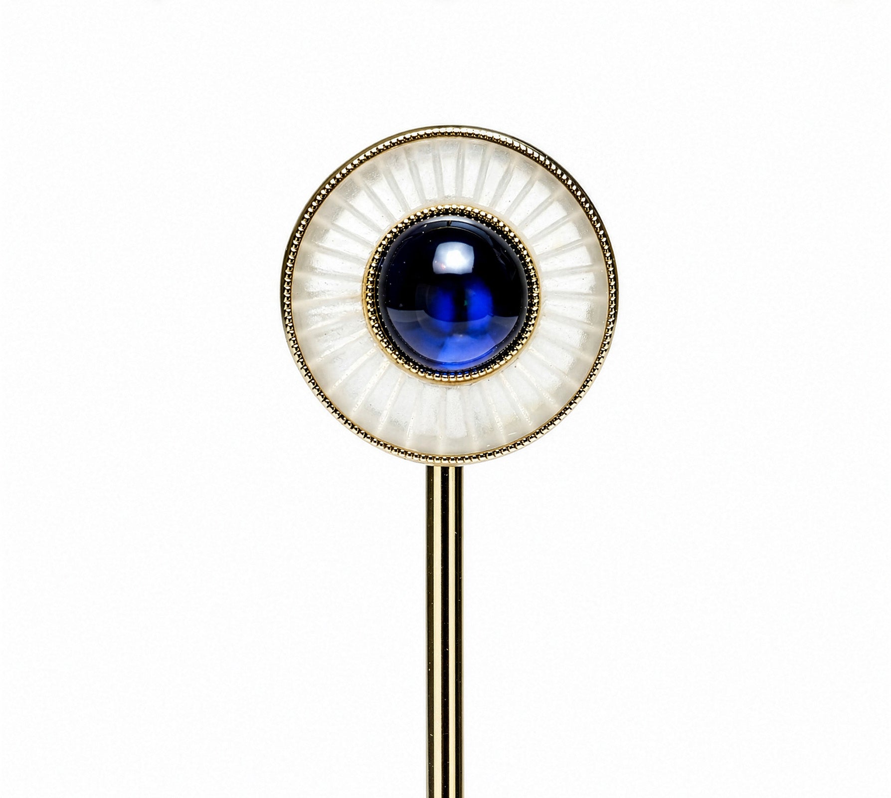 Marcus Co. Sapphire Rock Crystal Platinum Stick Pin