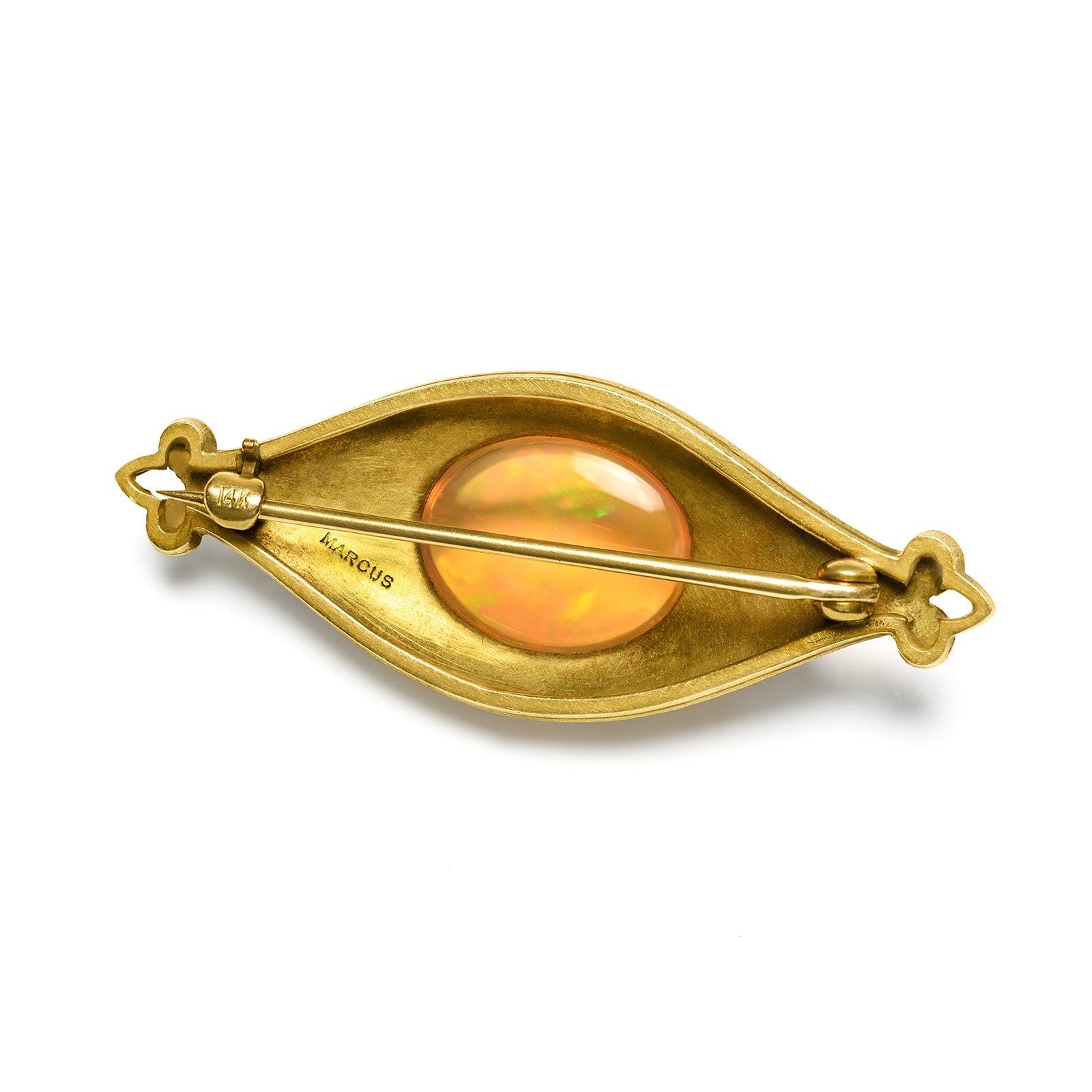 Marcus & Co. Art Nouveau Enamel 18K Gold Brooch
