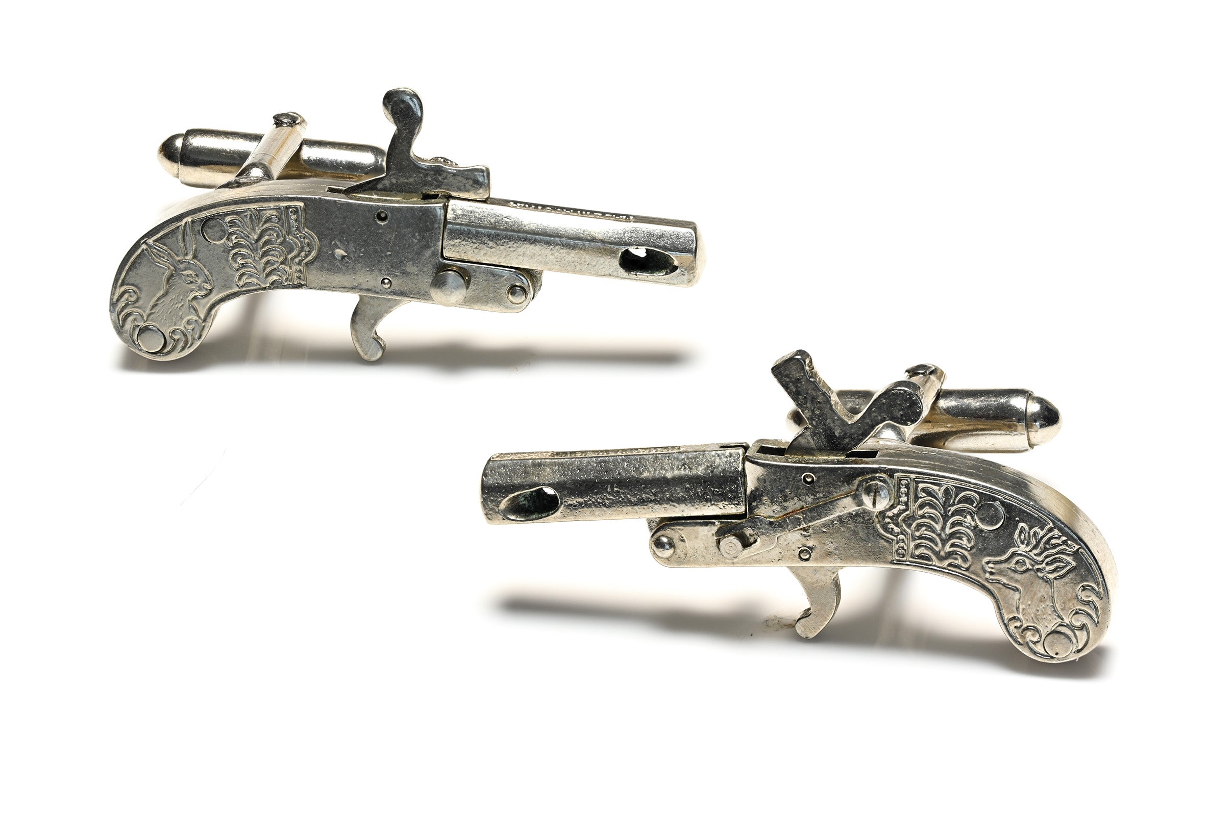 Mechanical Pistol Metal Cufflinks