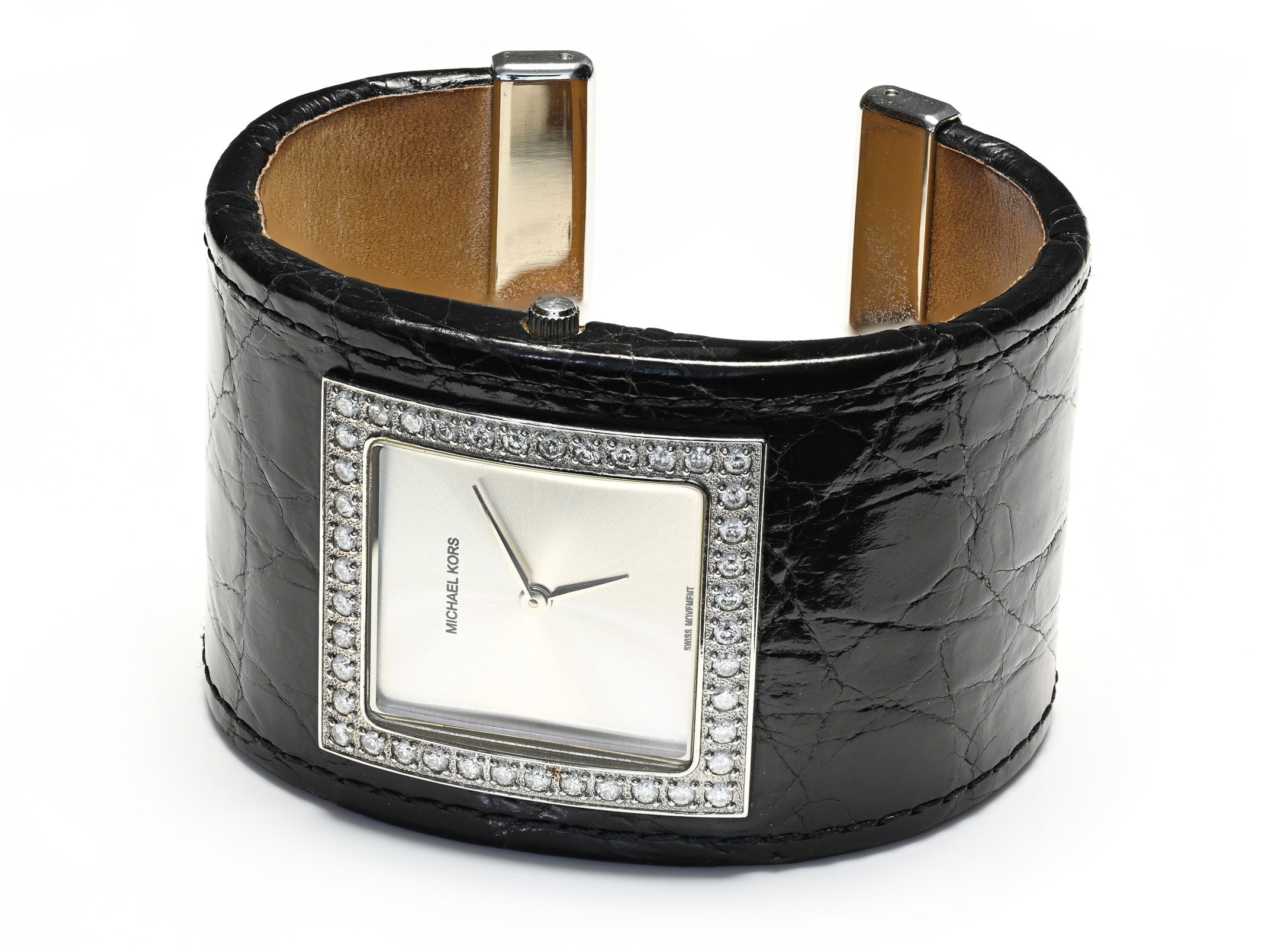 Michael Kors Diamond Crocodile Cuff Bracelet Watch
