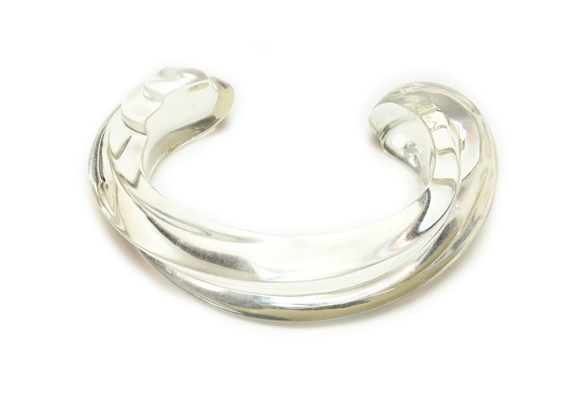 Patricia Von Musulin Lucite Carved Ram Cuff Bracelet