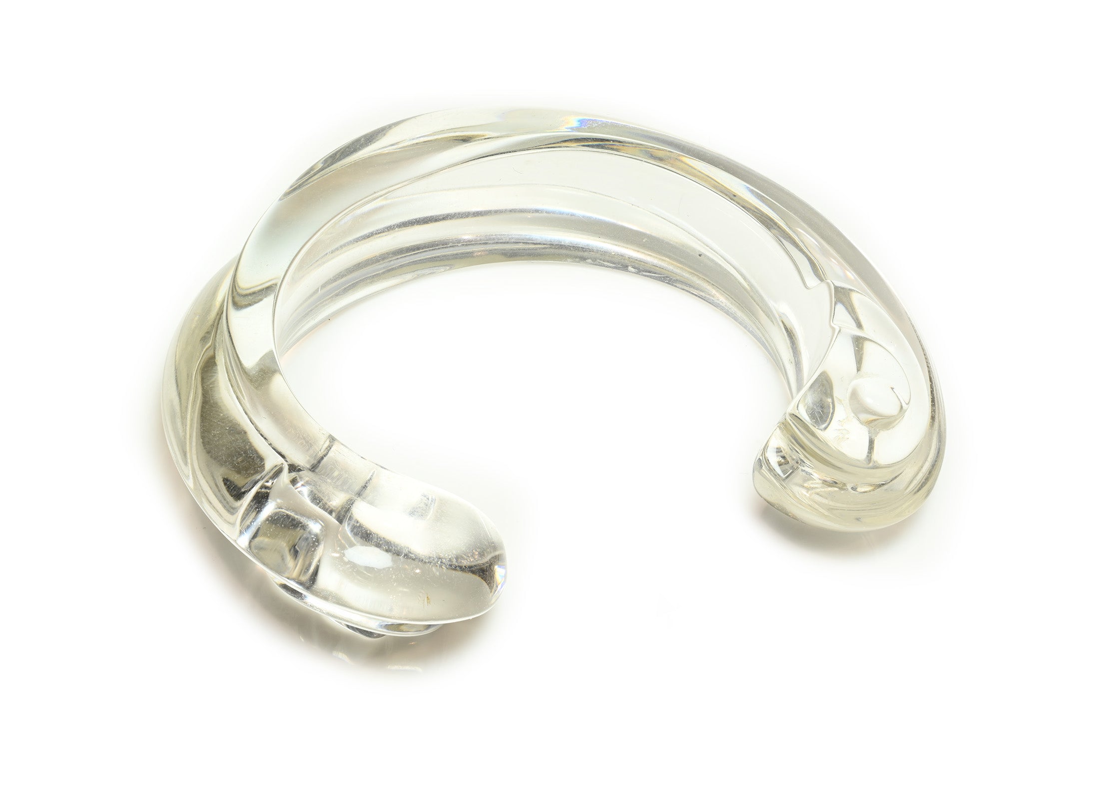 Patricia Von Musulin Lucite Carved Ram Cuff Bracelet