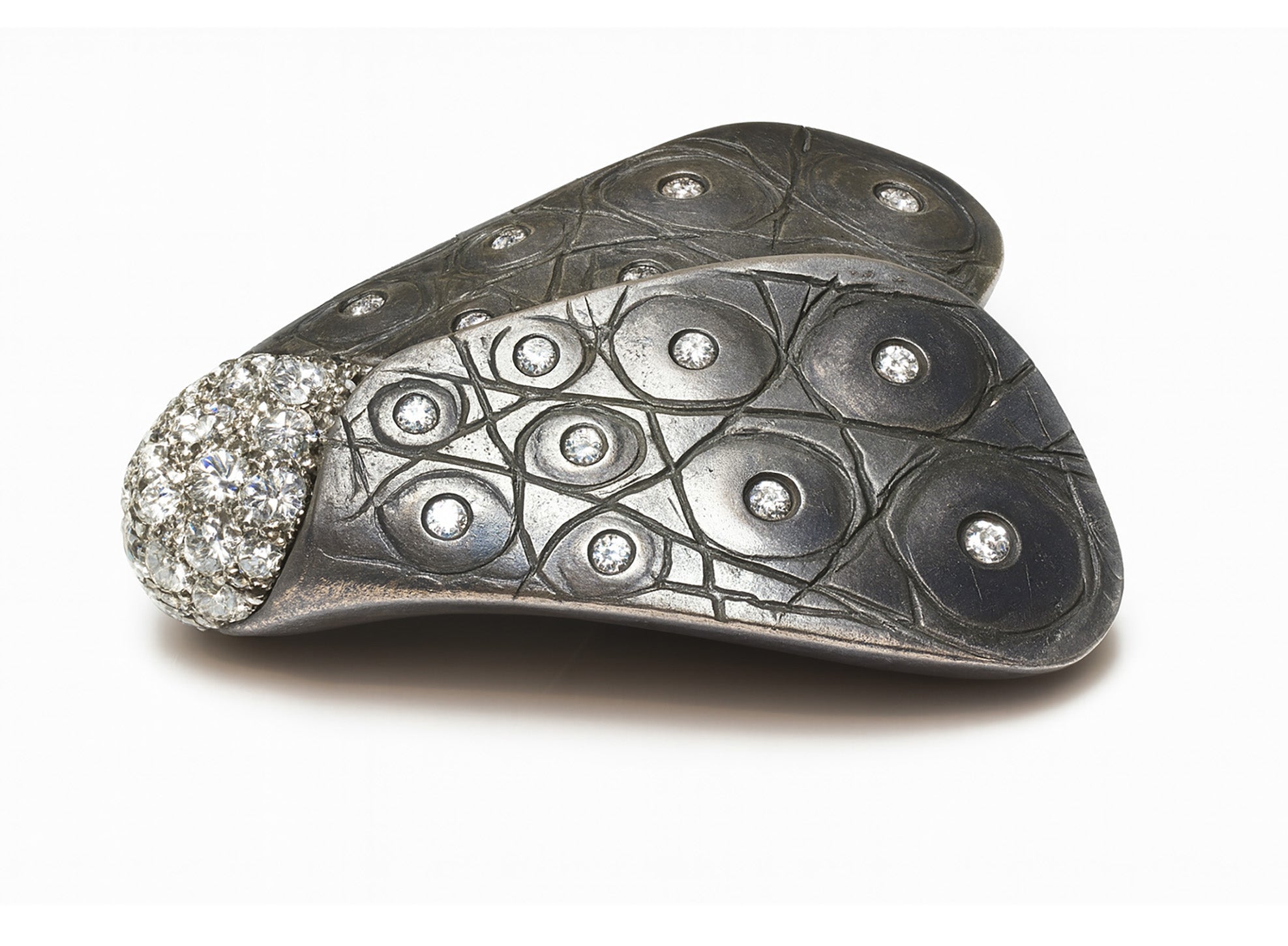 Pedro Boregaard Platinum Diamond Moth Brooch
