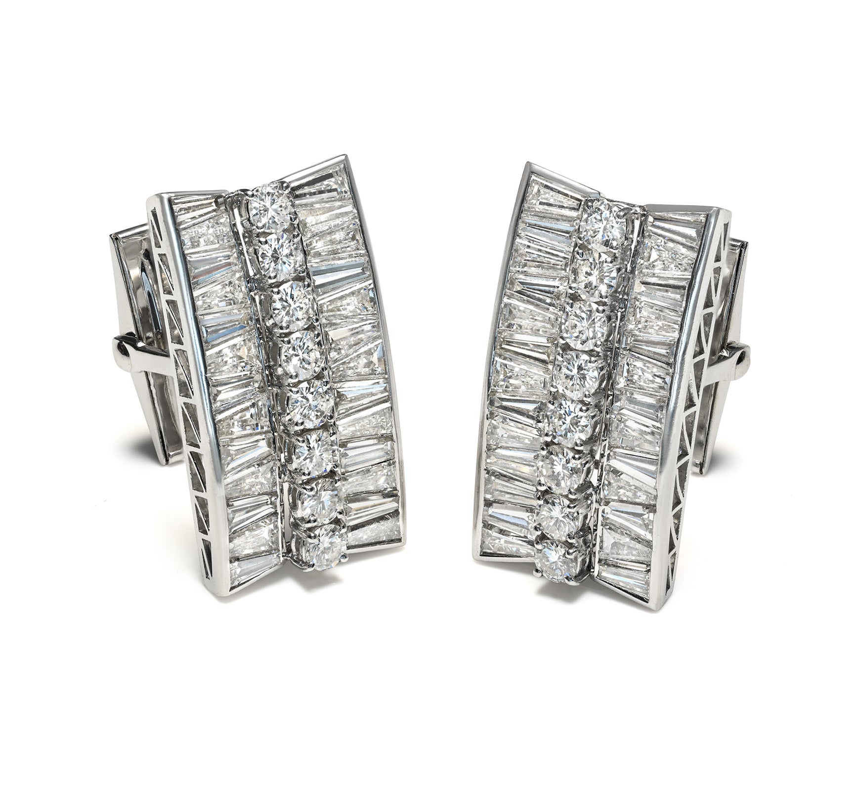 Exceptional Platinum Diamond Statement Cufflinks Large