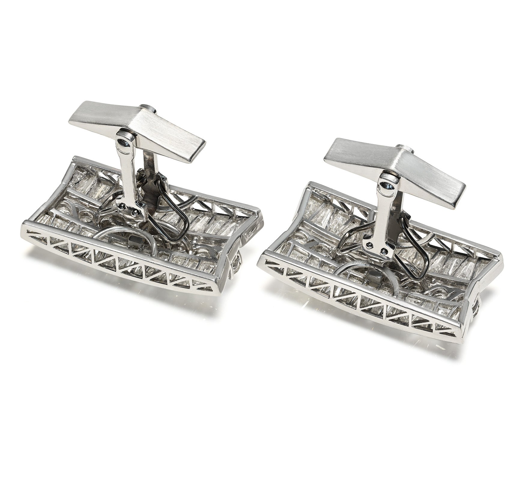 Vintage l Platinum Diamond Statement Cufflinks