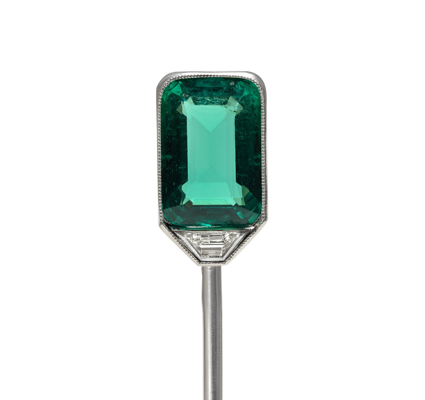 Rare Muzo Mine Colombian Emerald Diamond Pin