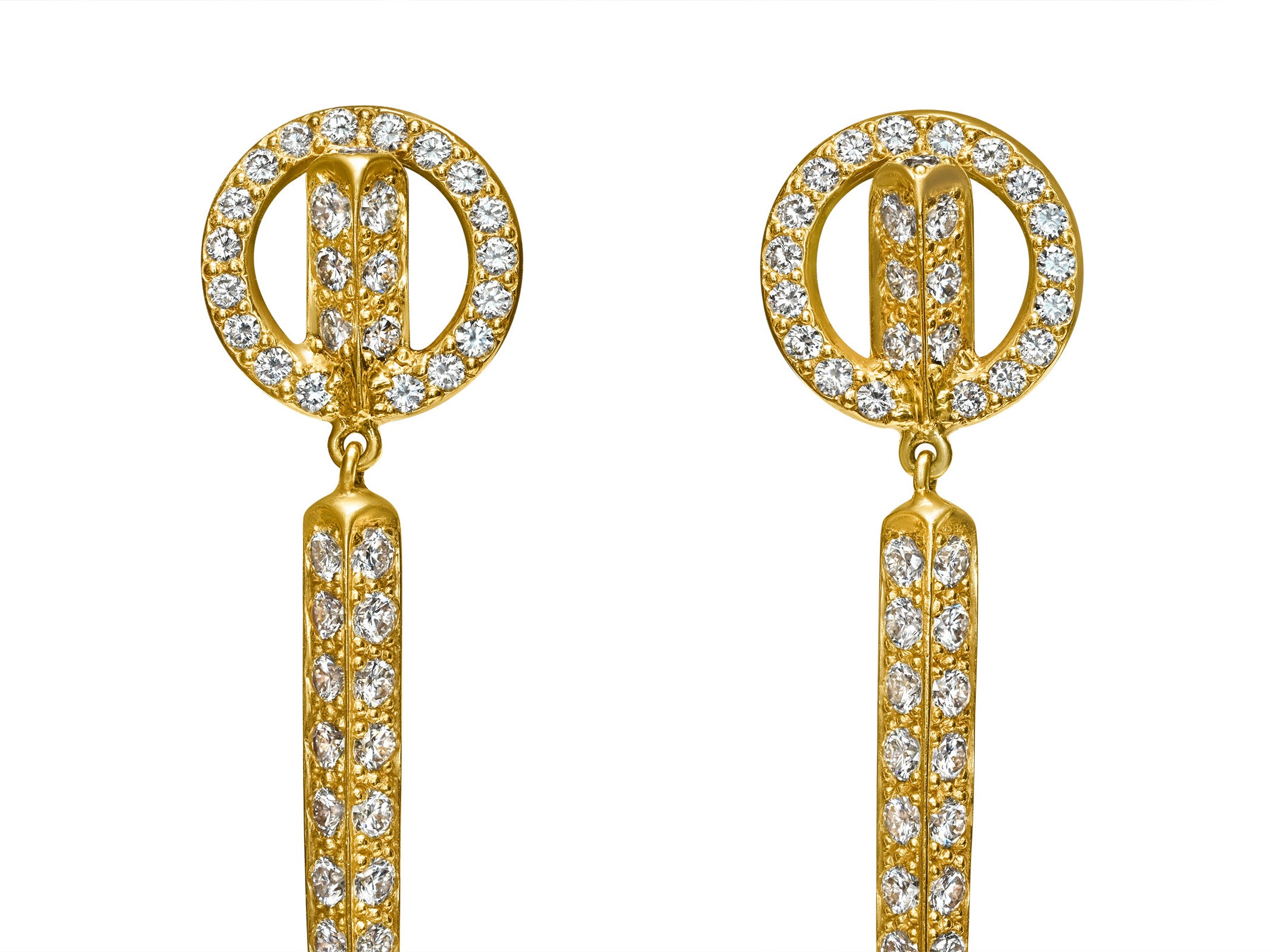 Bielka Diamond Drop Earrings in 18K Gold