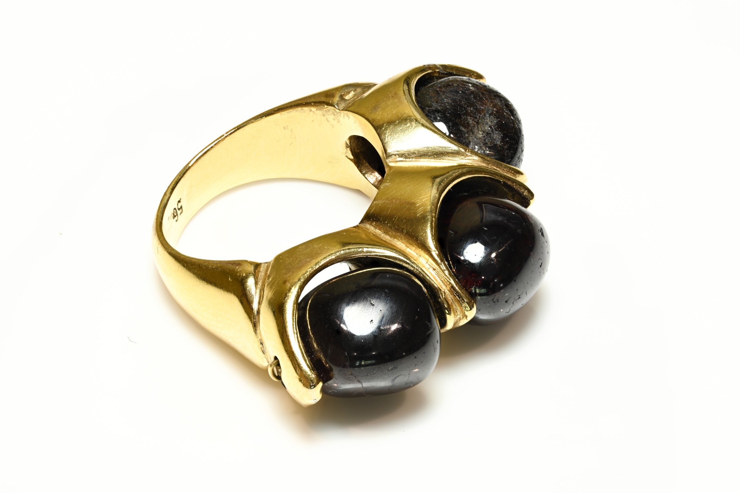 Robert Goossens Paris Gold Plated Black Stone Ring 2