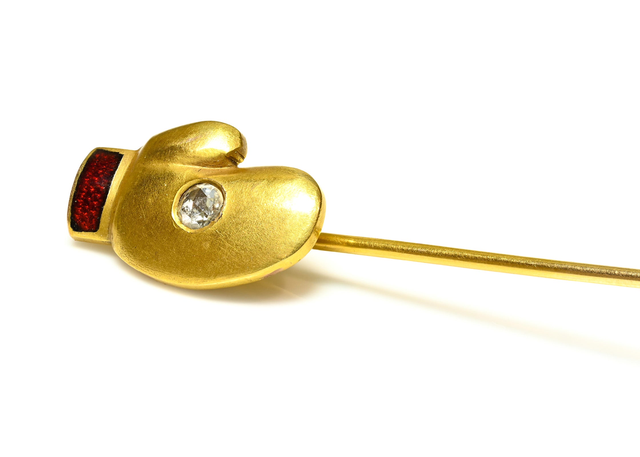 Robert Stoll 14K Gold Diamond Boxing Glove Stick Pin