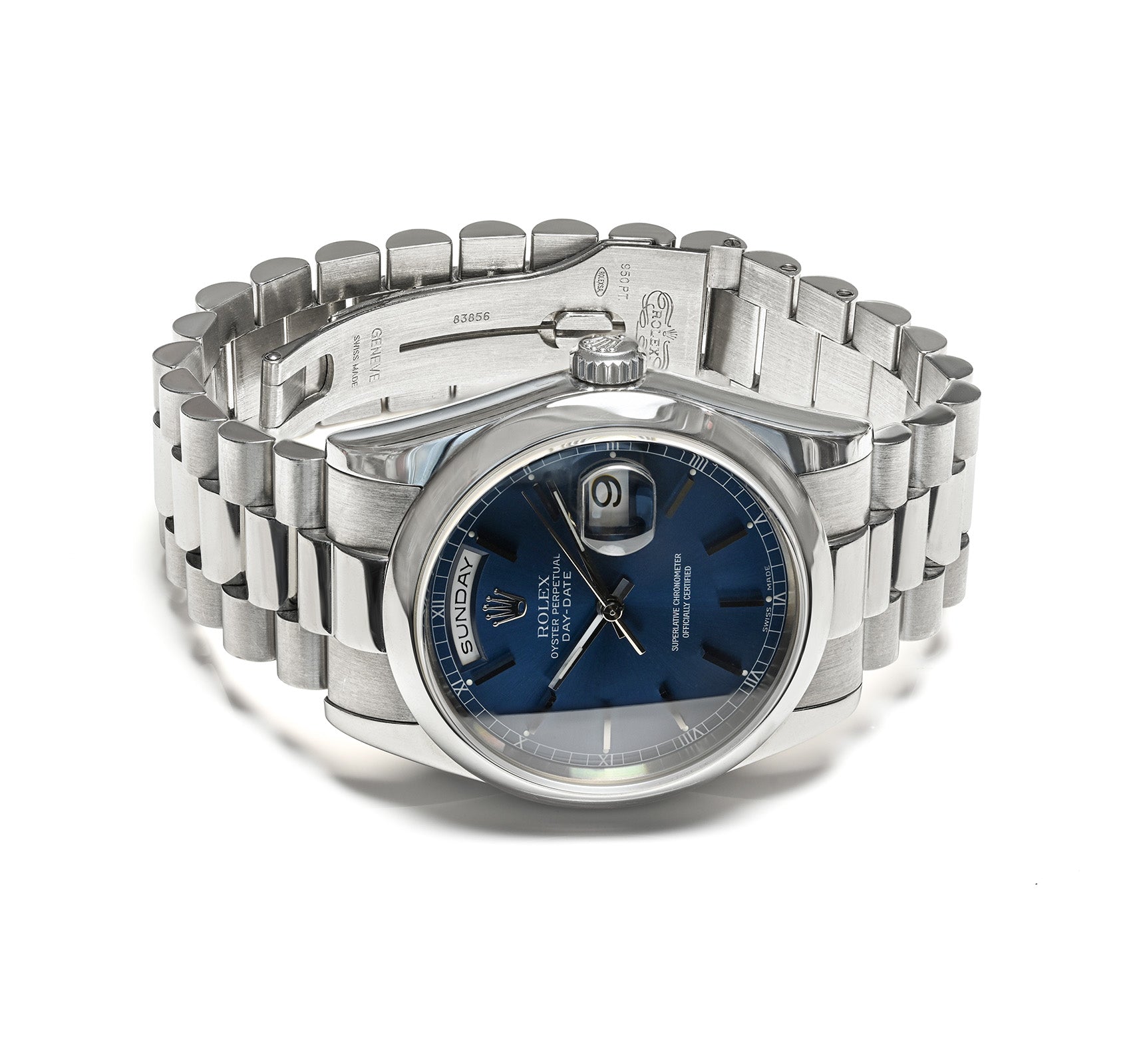Rolex Day-Date President 118206 Blue Dial 36mm Watch