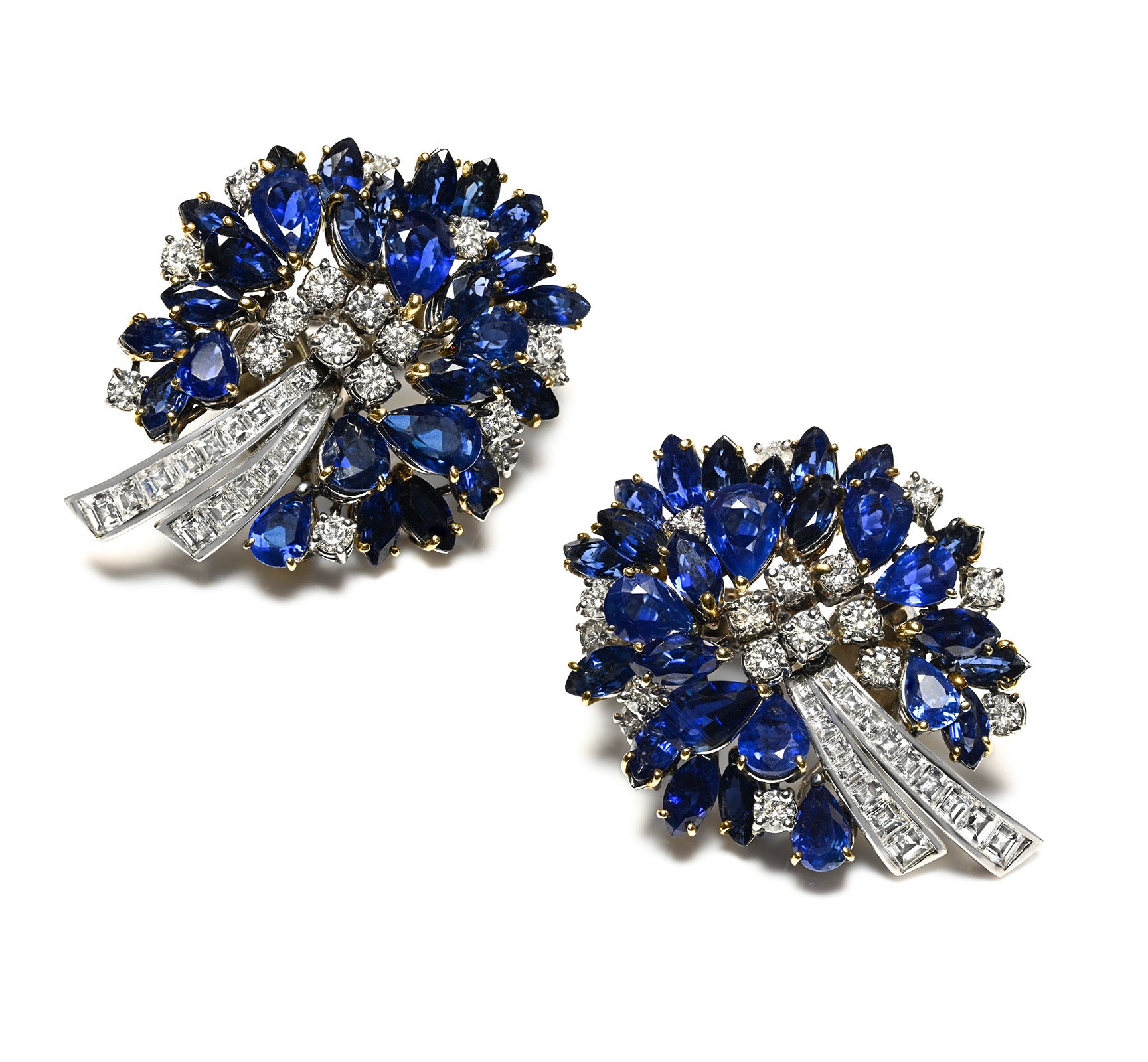 Sabbadini Sapphire Diamond Earrings in 18K Gold