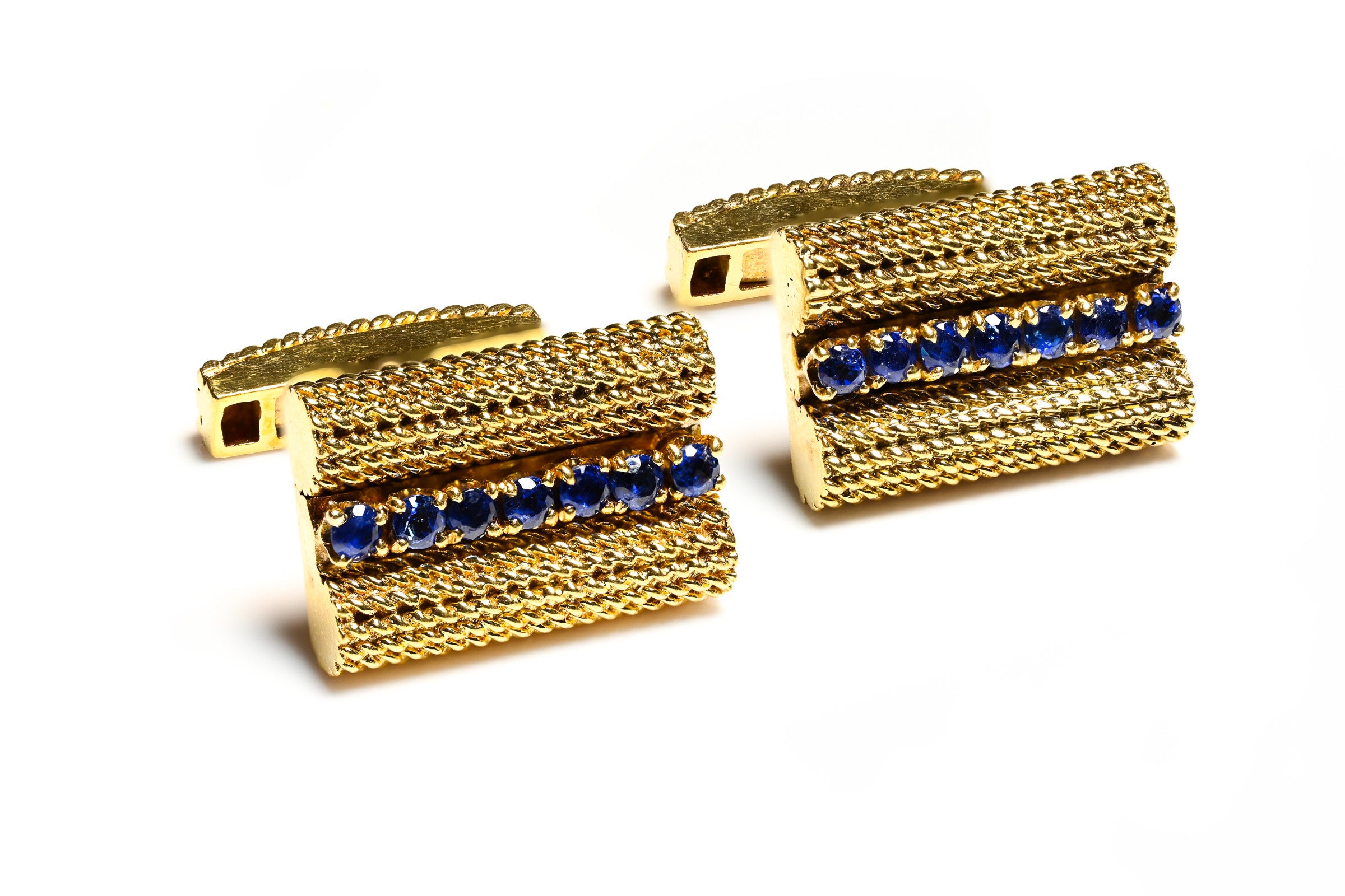 Tiffany & Co. 18K Gold Cufflinks Rope Design