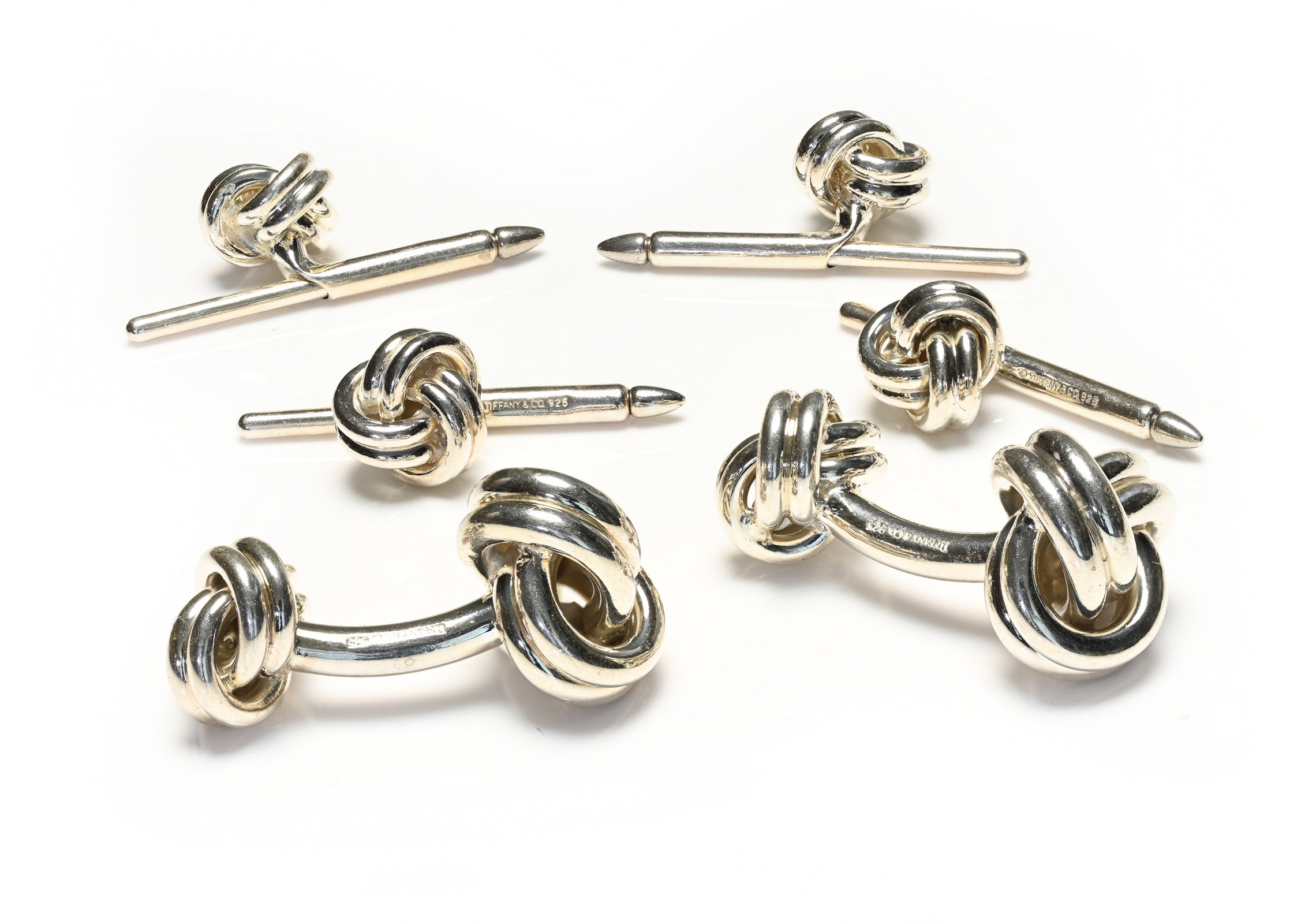 Tiffany Co. Sterling Silver Knot Cufflinks Studs