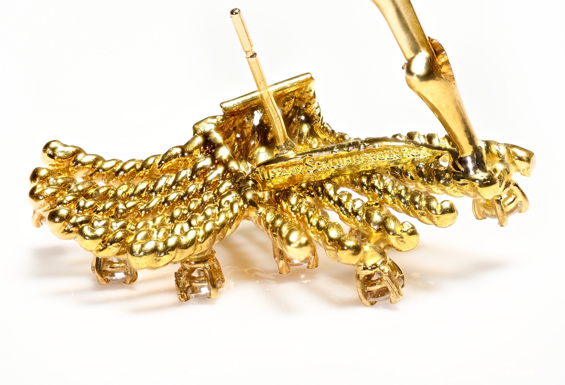 Tiffany & Co. Schlumberger 18K Diamond V-Rope Earring