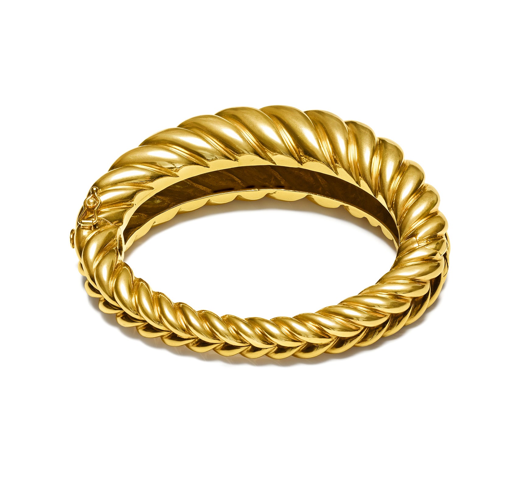 Tiffany & Co. Twisted Chevron 18K Yellow Gold Bangle Bracelet