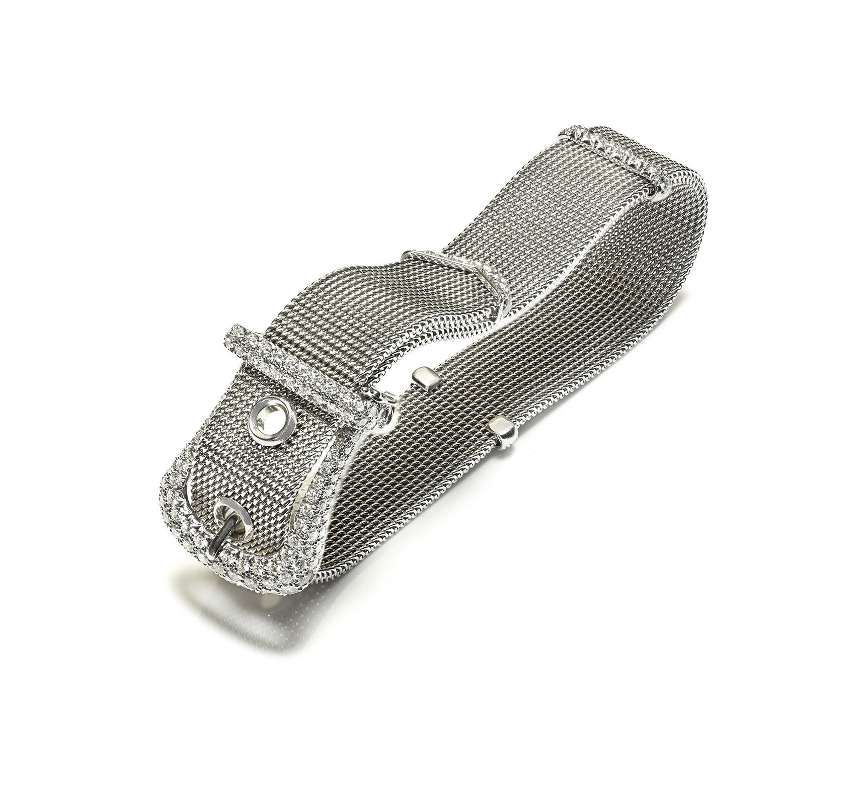 Tiffany & Co. Platinum Diamond Buckle Bracelet Iconic