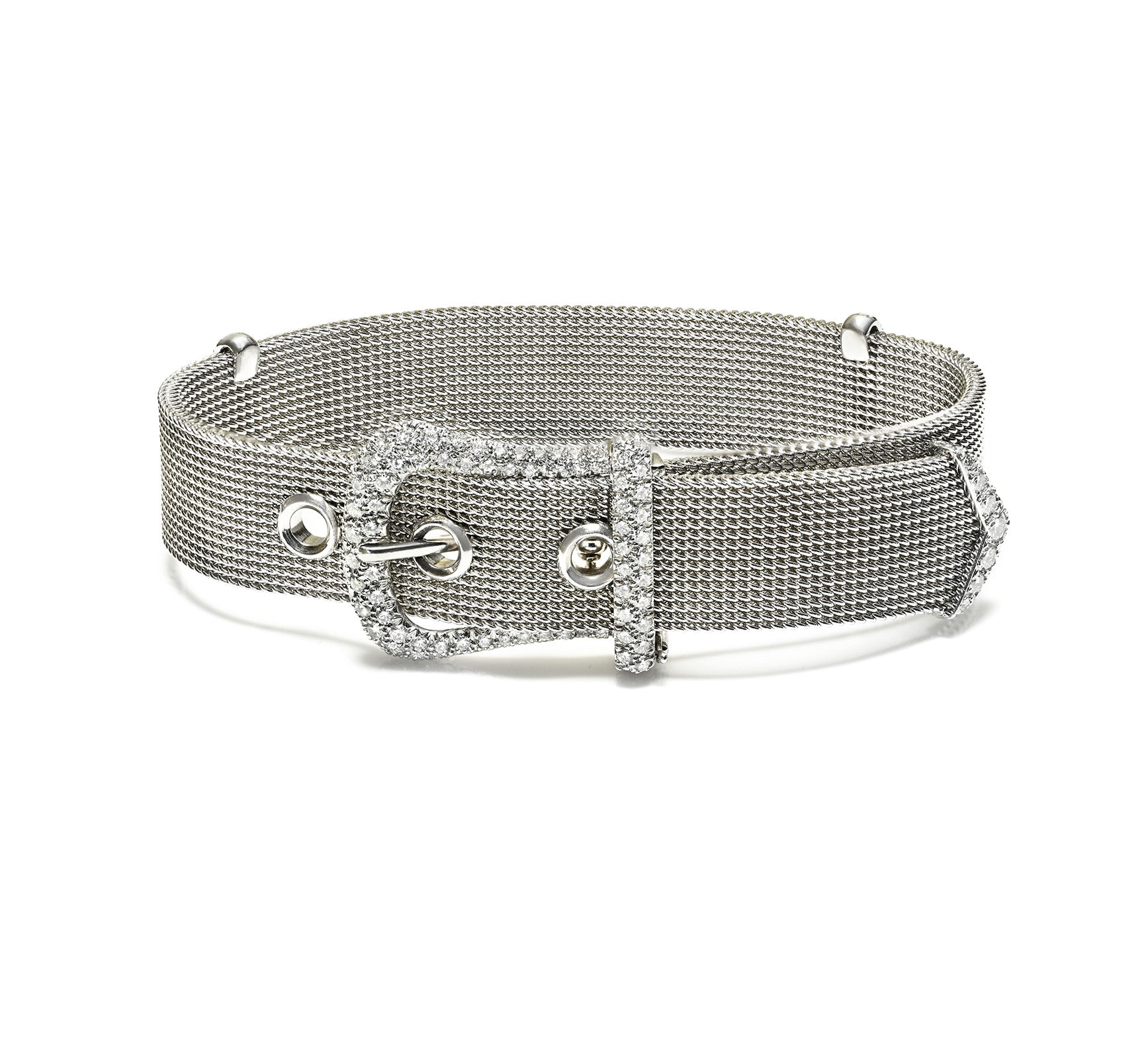 Tiffany Co Diamond Buckle Bracelet Mesh