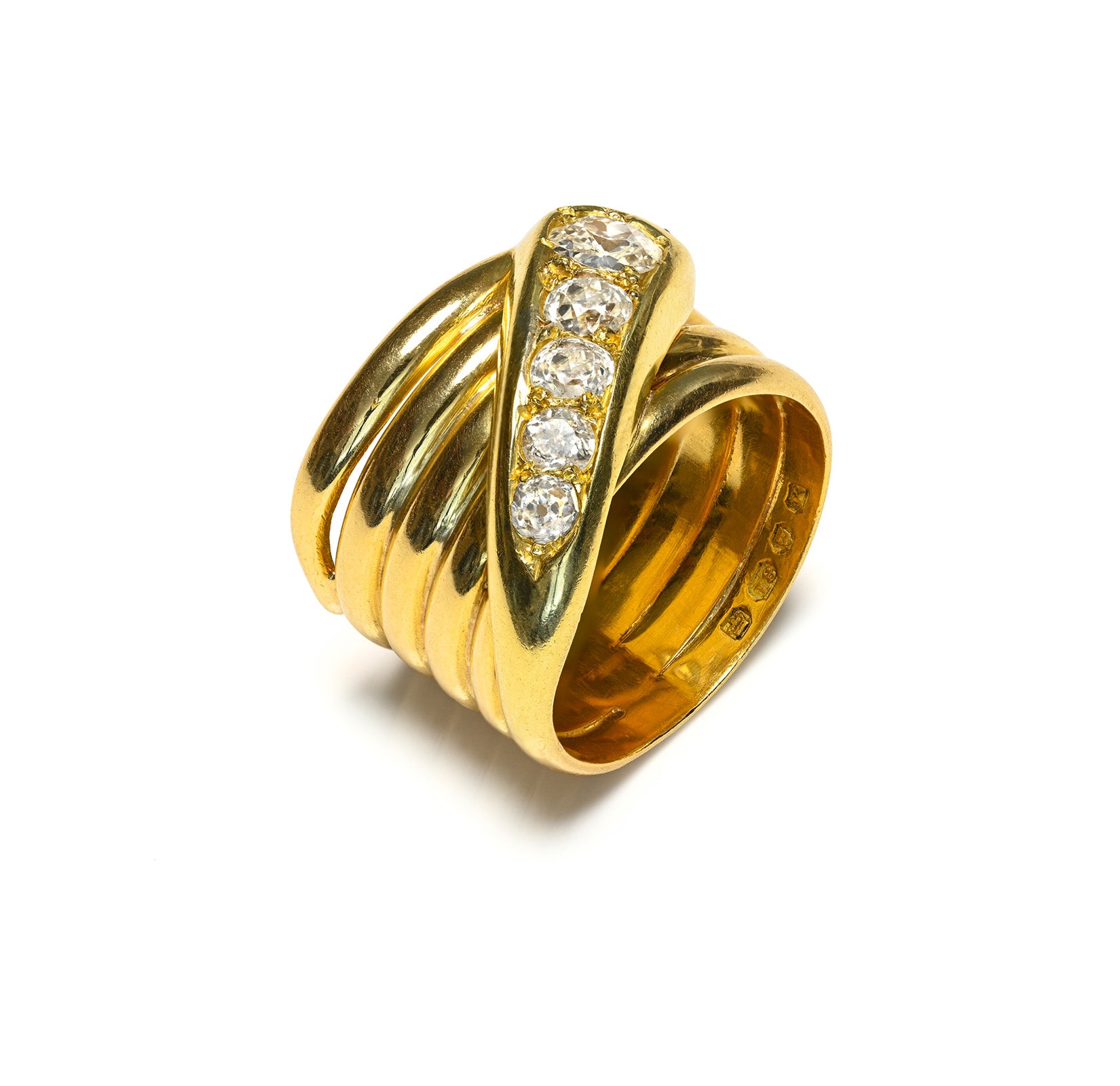 Antique Victorian Diamond Snake Ring 18K Gold Men’s Band