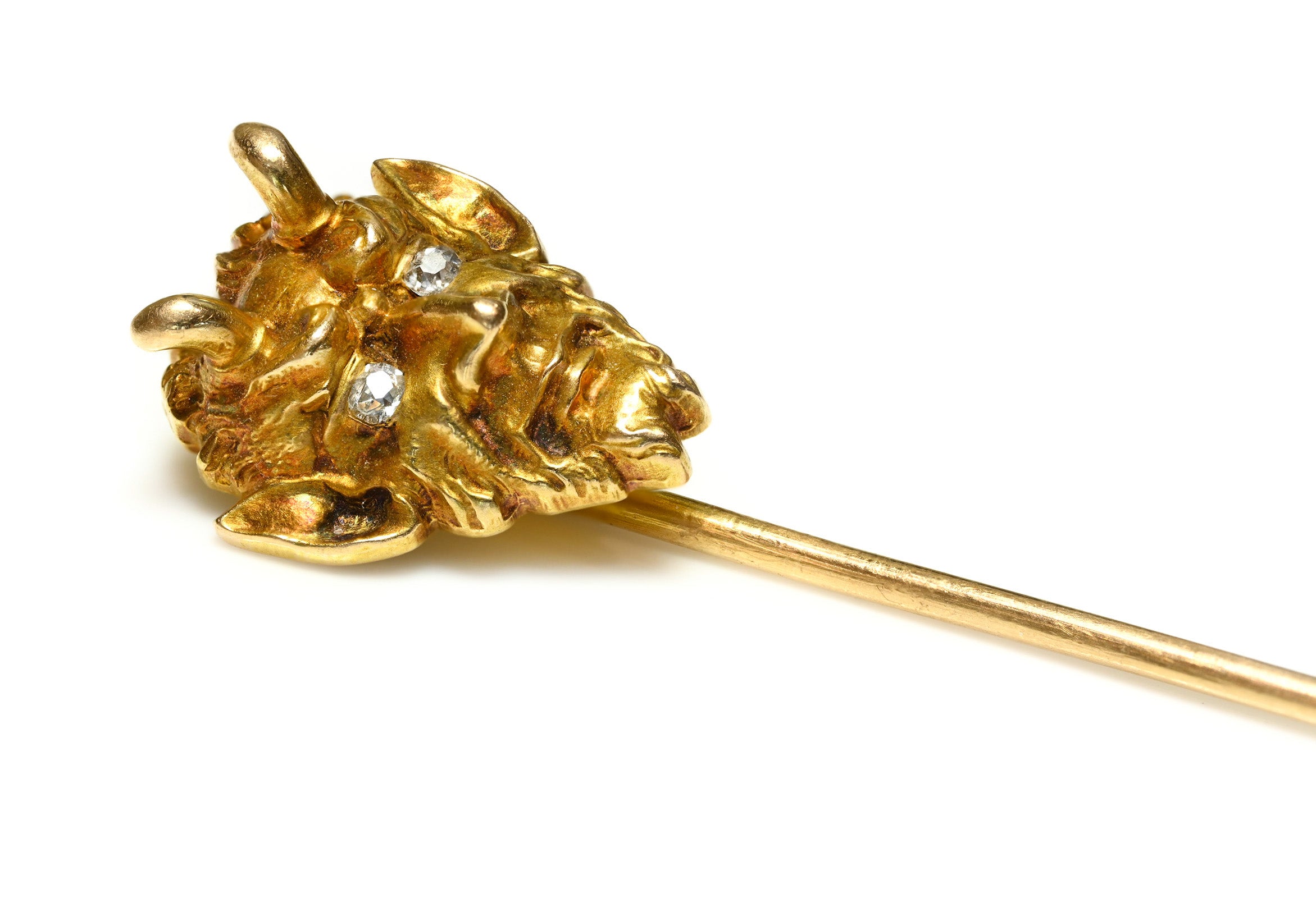 Victorian Gold Old Mine Diamond Satyr Stick Pin