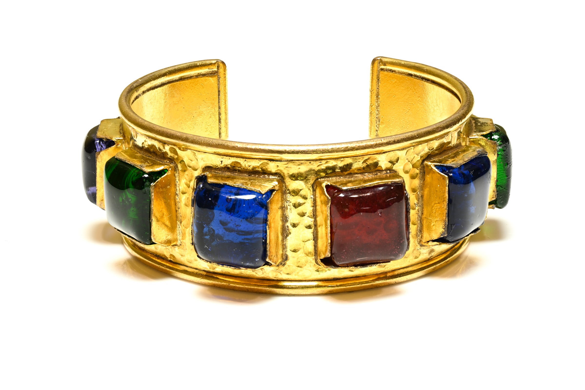 Vintage 1990's Chanel Paris Maison Gripoix Glass Cuff Bracelet