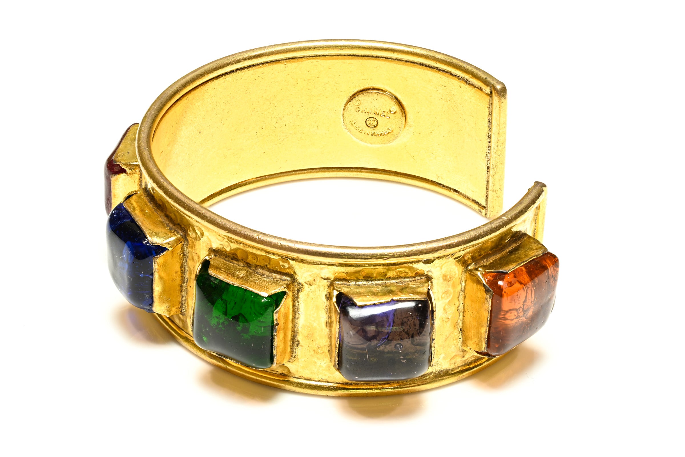 Vintage 1990's Chanel Paris Maison Gripoix Glass Cuff Bracelet 1