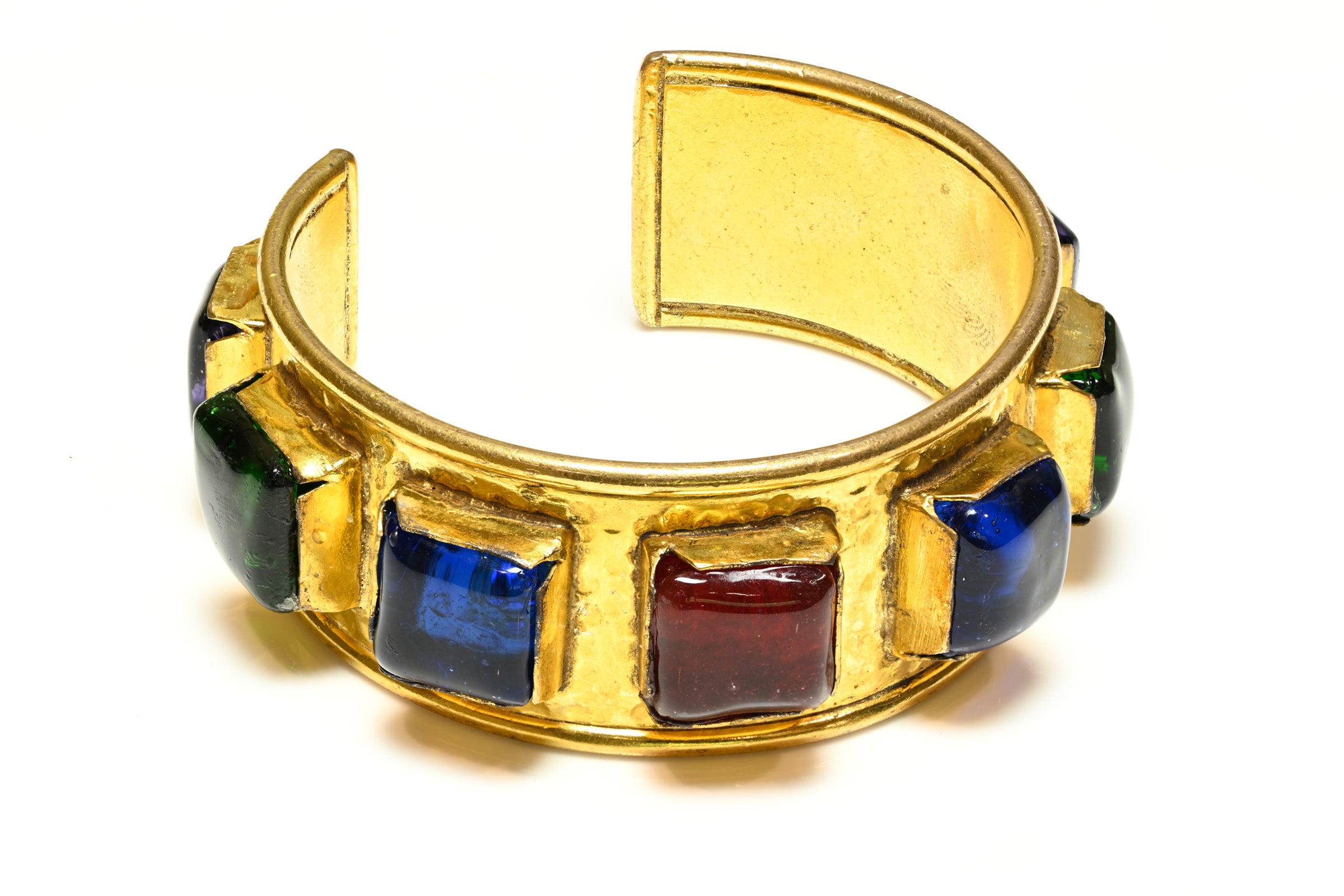 Vintage 1990's Chanel Paris Maison Gripoix Glass Cuff Bracelet 2