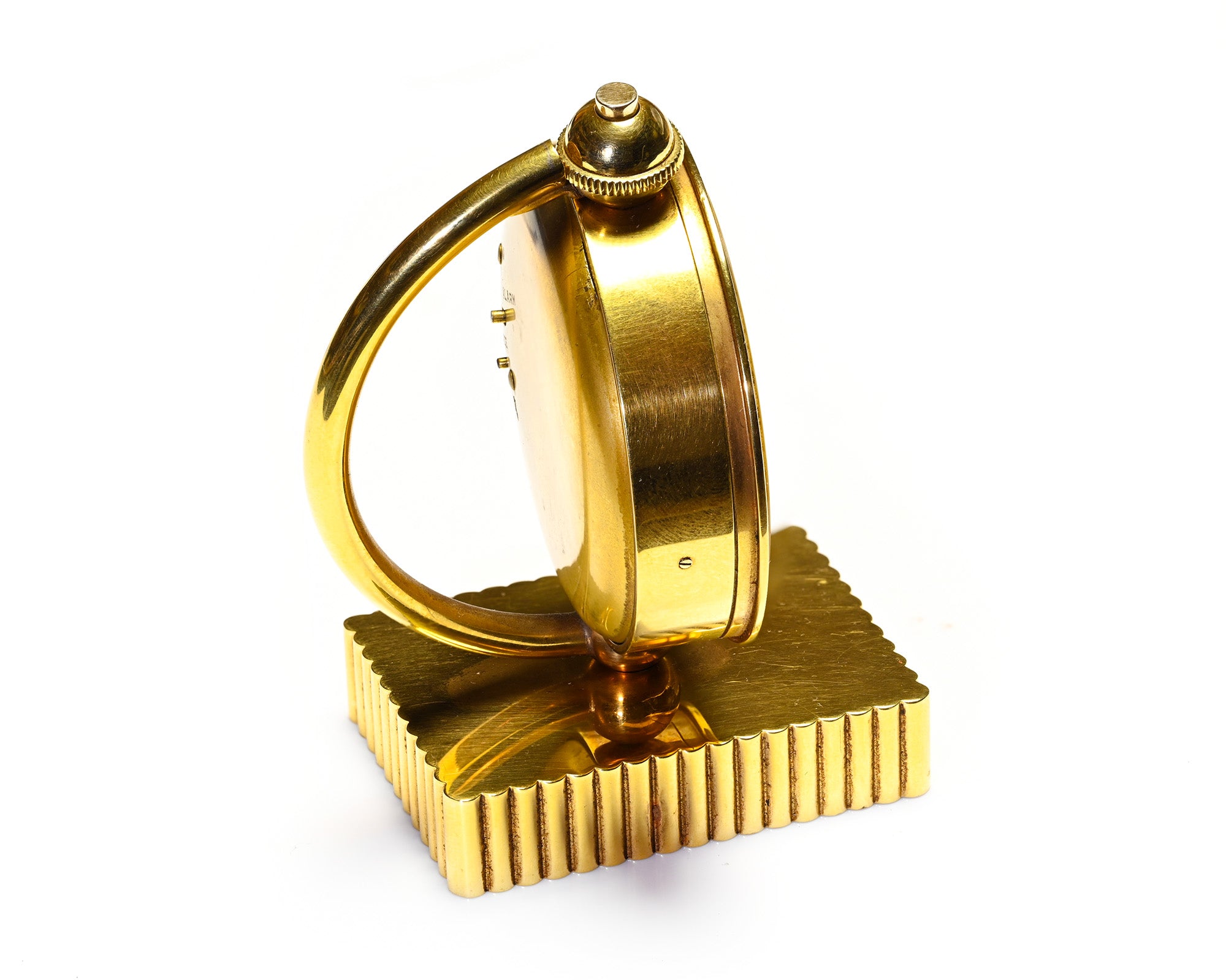 Vintage Cartier 18K Yellow Gold Travel Alarm Desk Clock